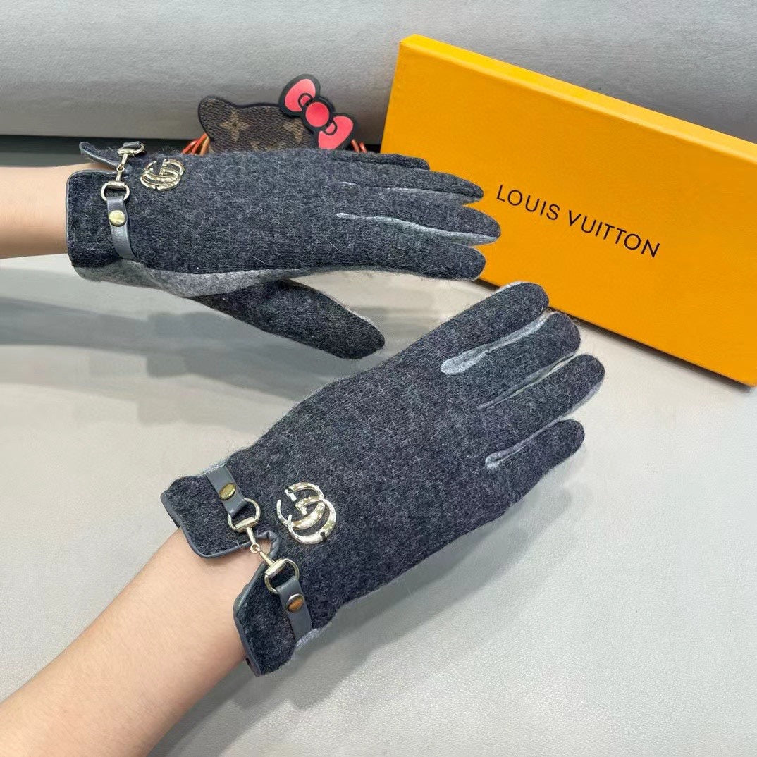 GLOVES IN CHARCOAL MIX LIGHT GRAY WOOL 454558 mysite