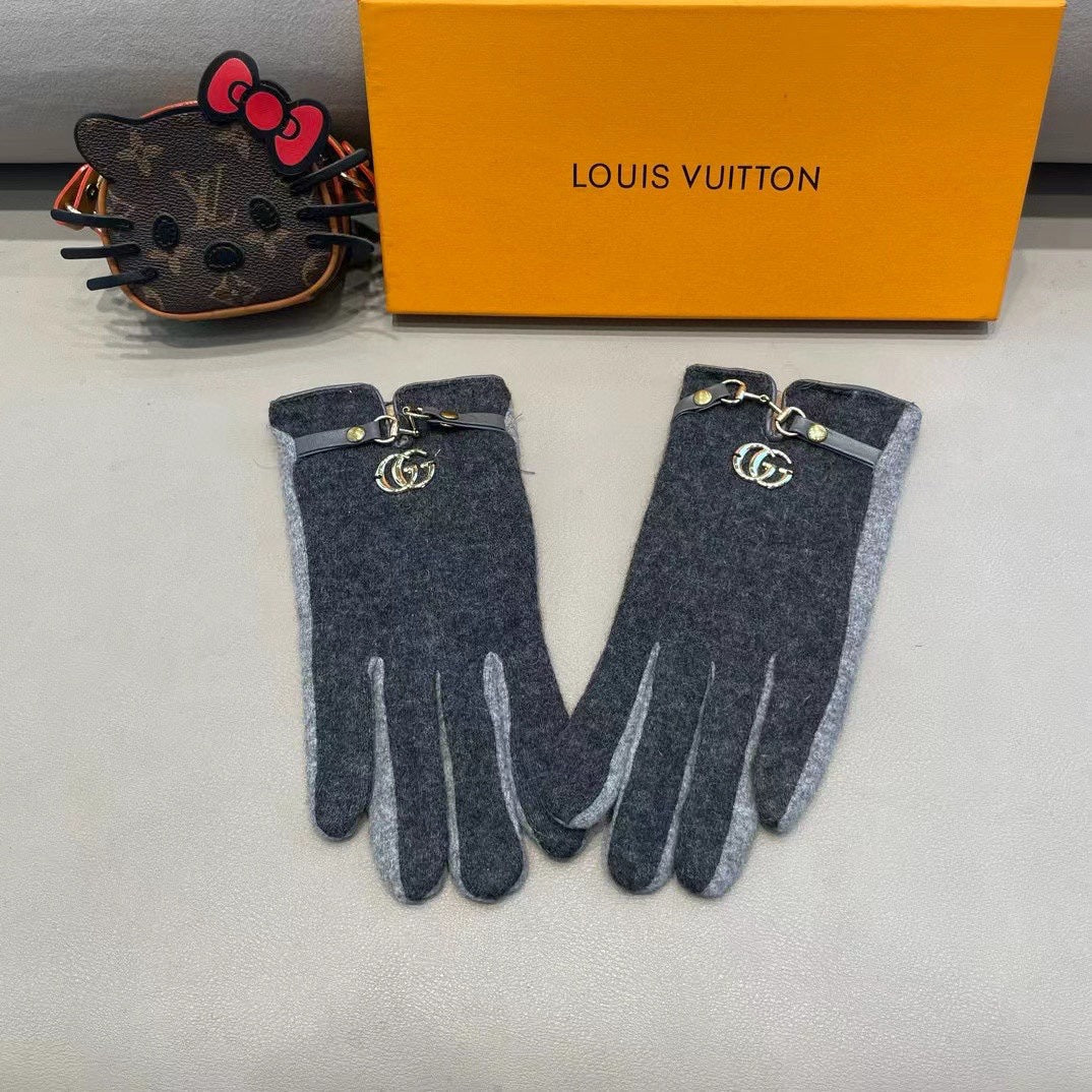 GLOVES IN CHARCOAL MIX LIGHT GRAY WOOL 454558 mysite