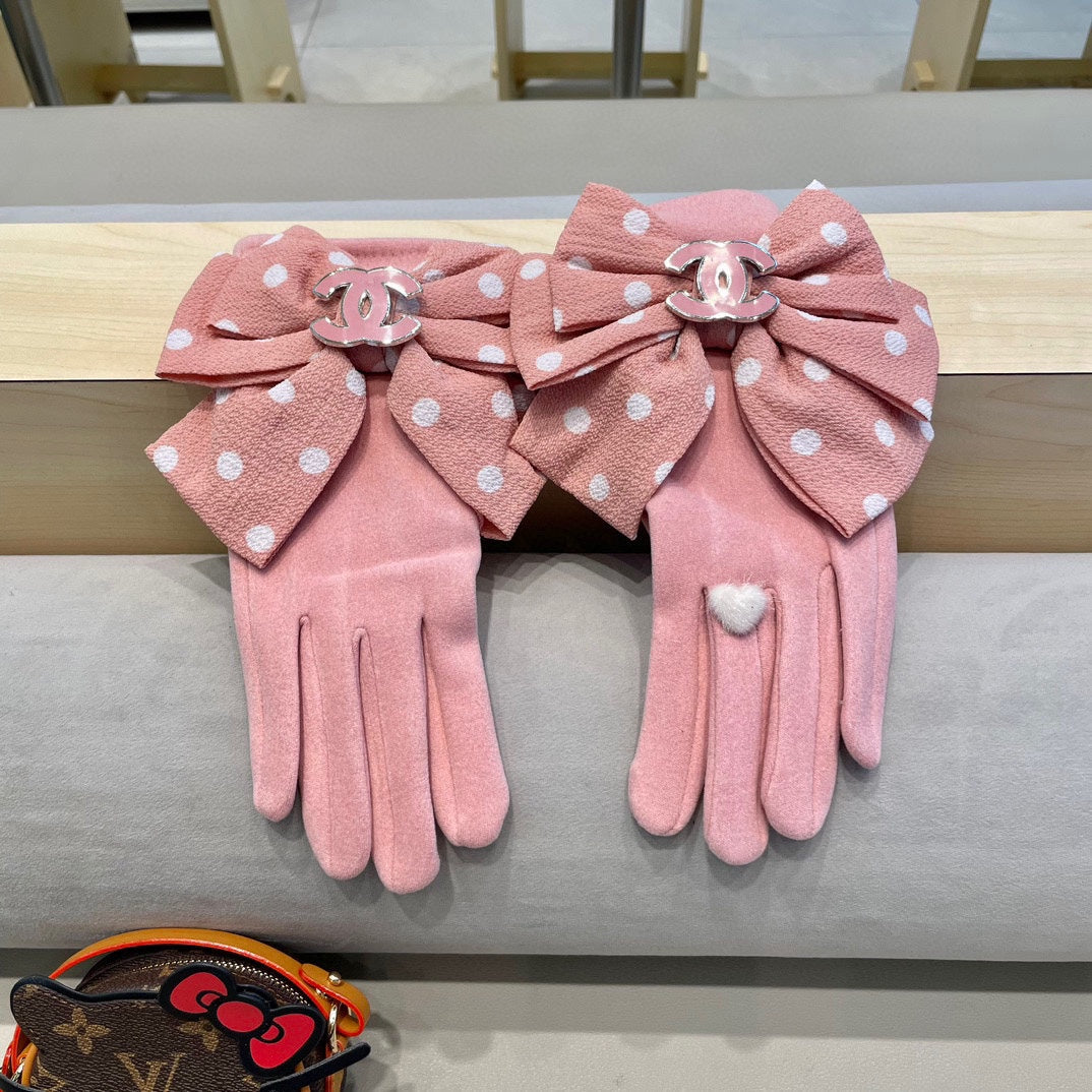 GLOVES IN ROSE PINK MIX WHITE WOOL 454574 mysite