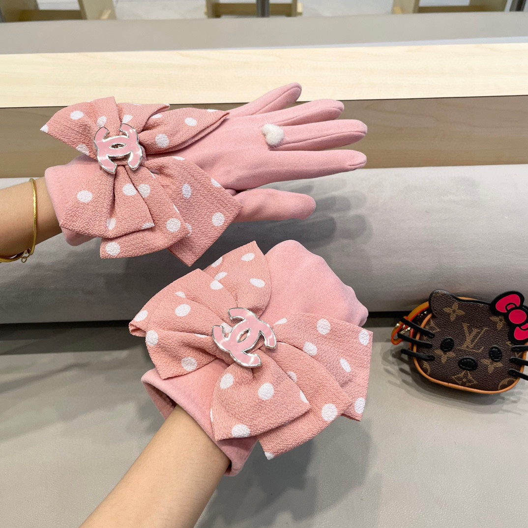 GLOVES IN ROSE PINK MIX WHITE WOOL 454574 mysite