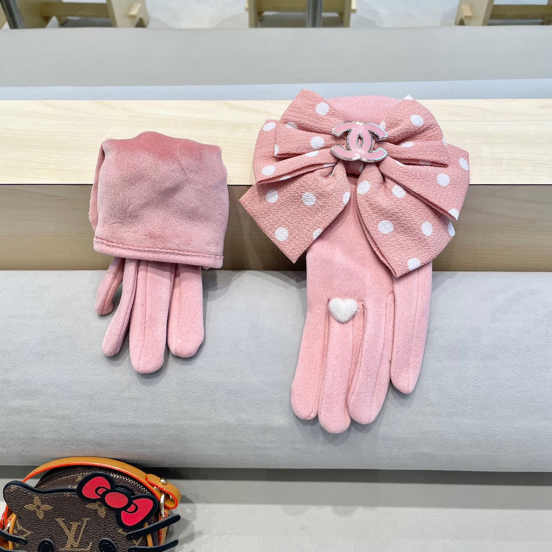 GLOVES IN ROSE PINK MIX WHITE WOOL 454574 mysite