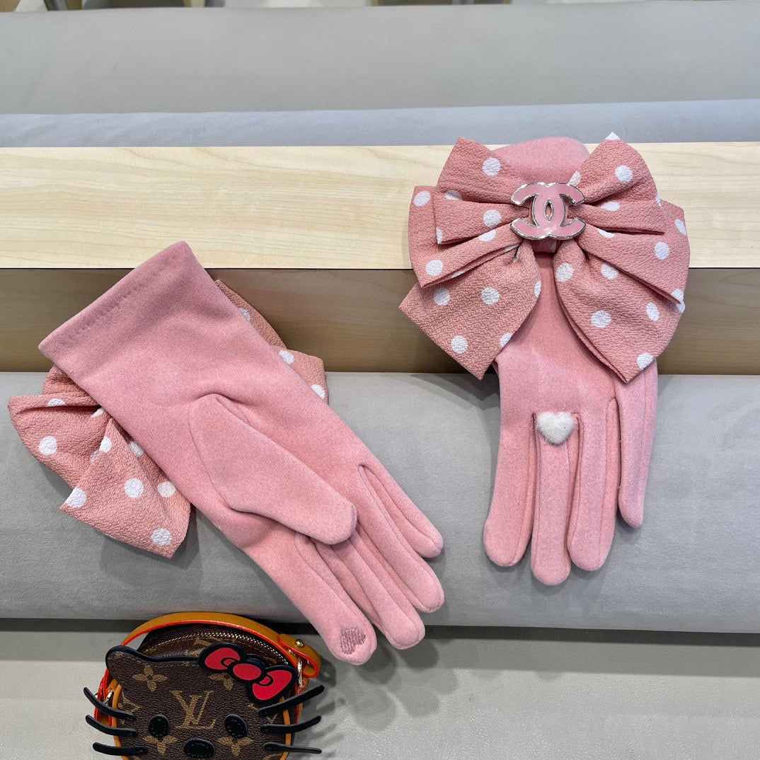 GLOVES IN ROSE PINK MIX WHITE WOOL 454574 mysite