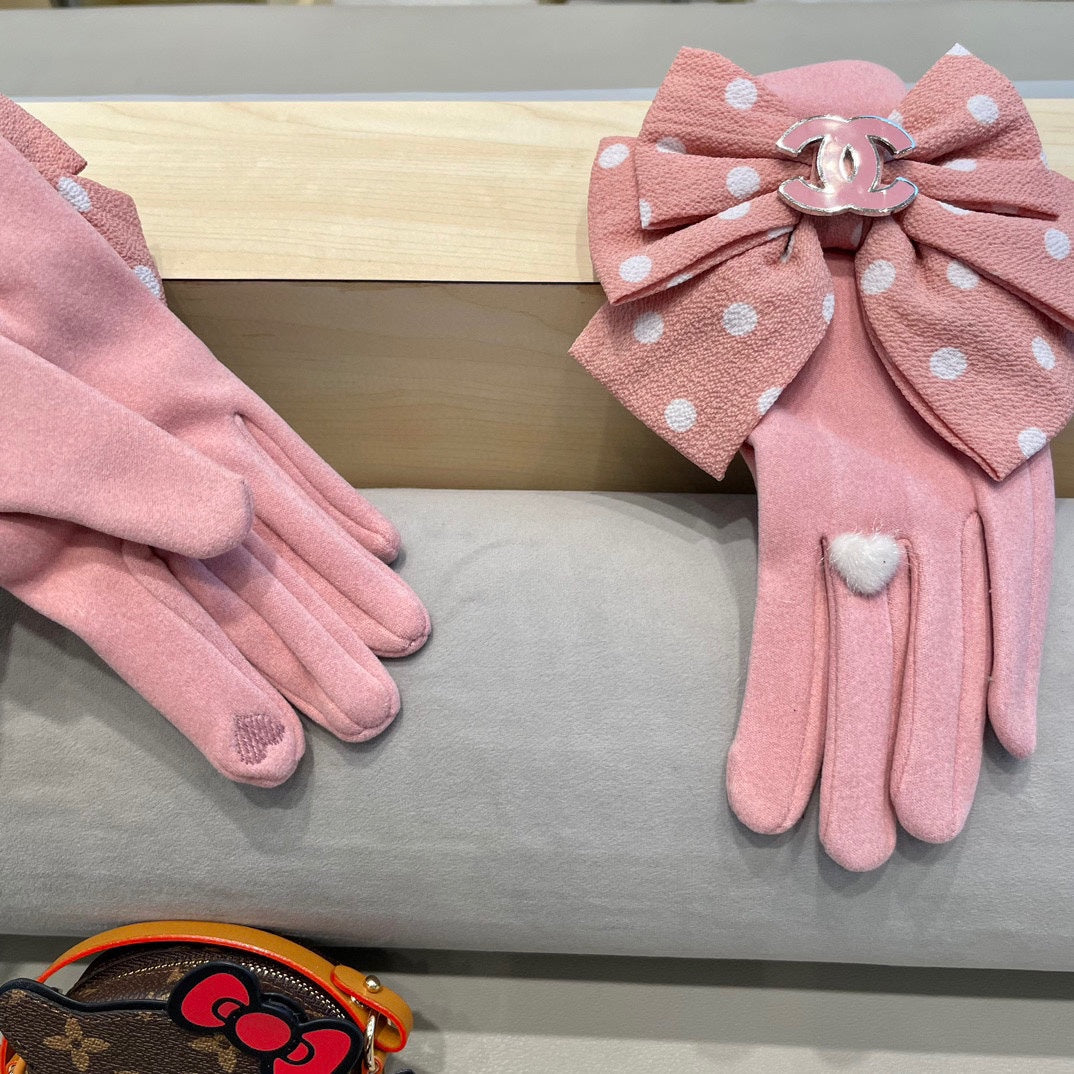GLOVES IN ROSE PINK MIX WHITE WOOL 454574 mysite