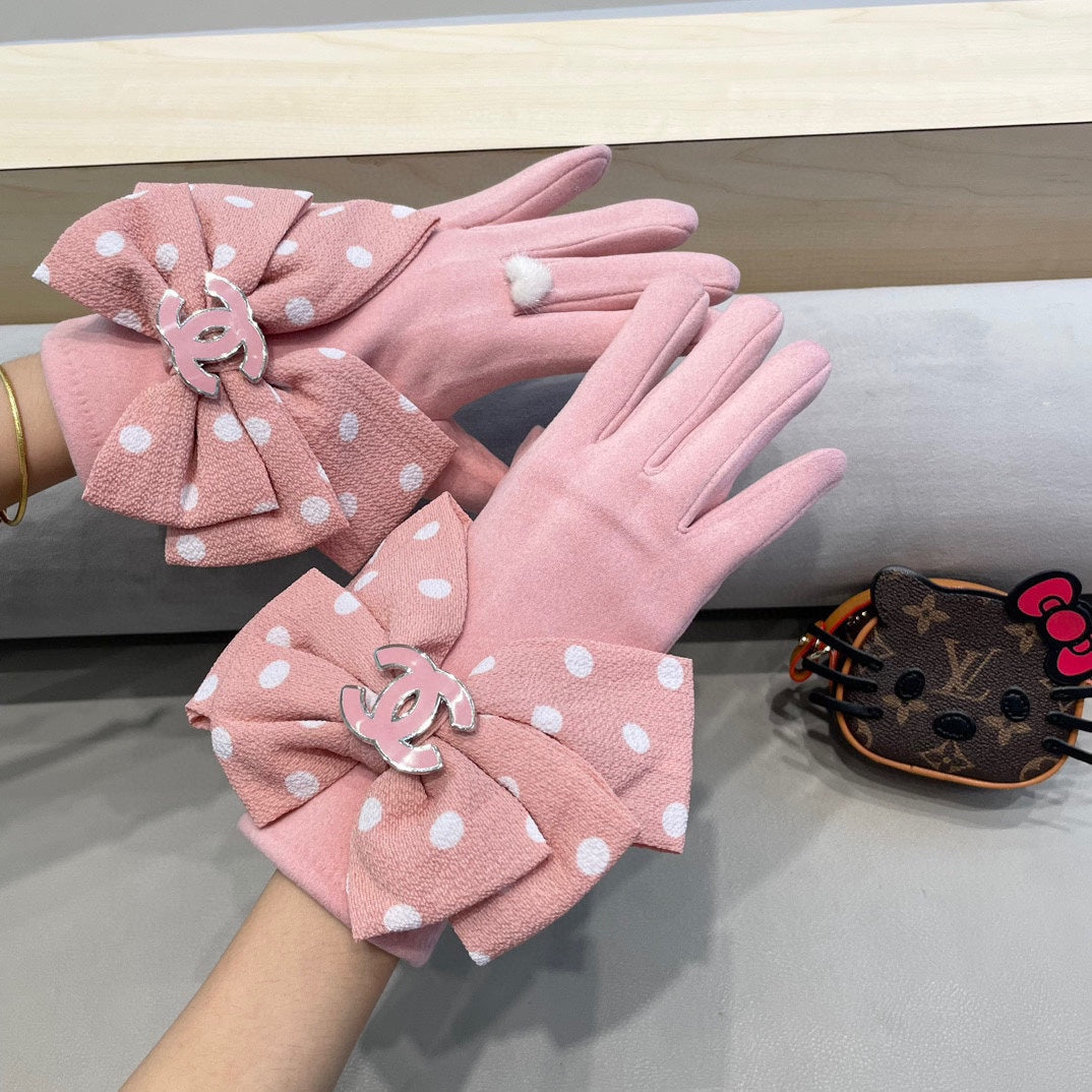 GLOVES IN ROSE PINK MIX WHITE WOOL 454574 mysite