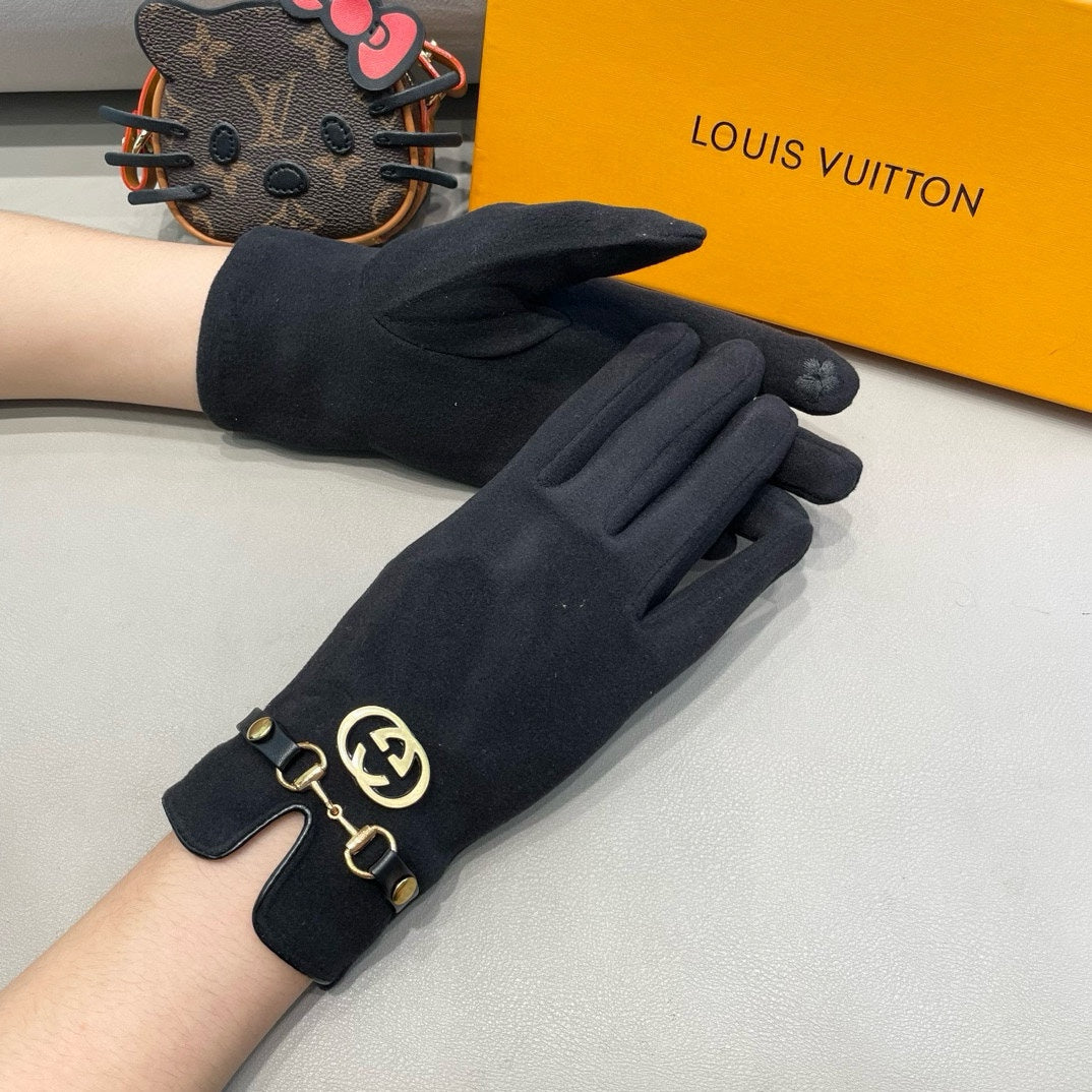 GLOVES IN BLACK CASHMERE 460077 mysite