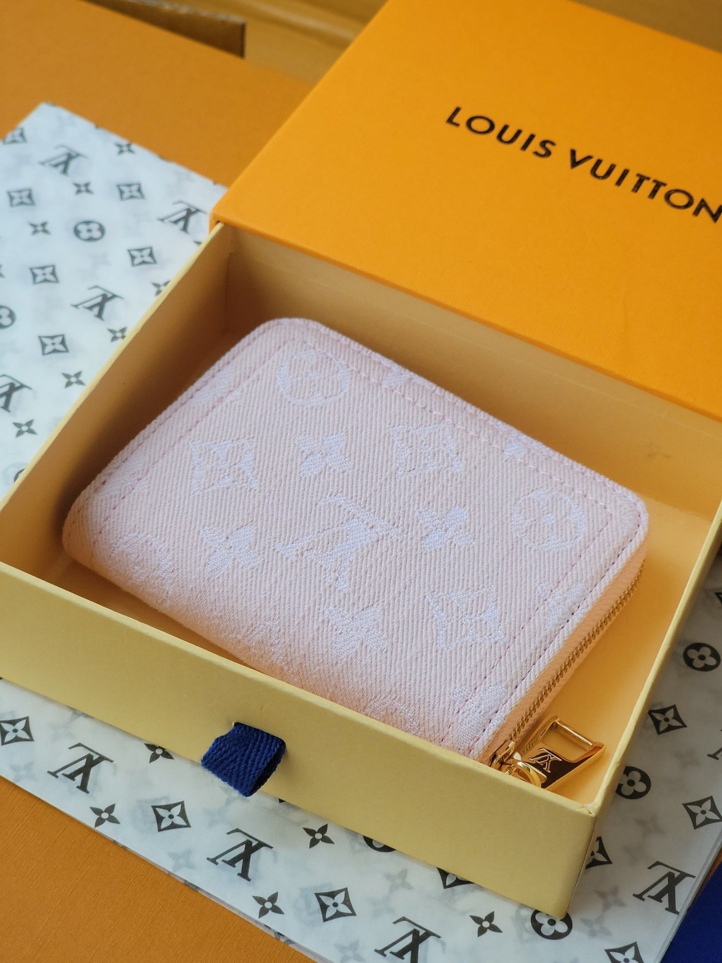 LV Zippy Coin Purse Pink Monogram Denim - Light GHW mysite