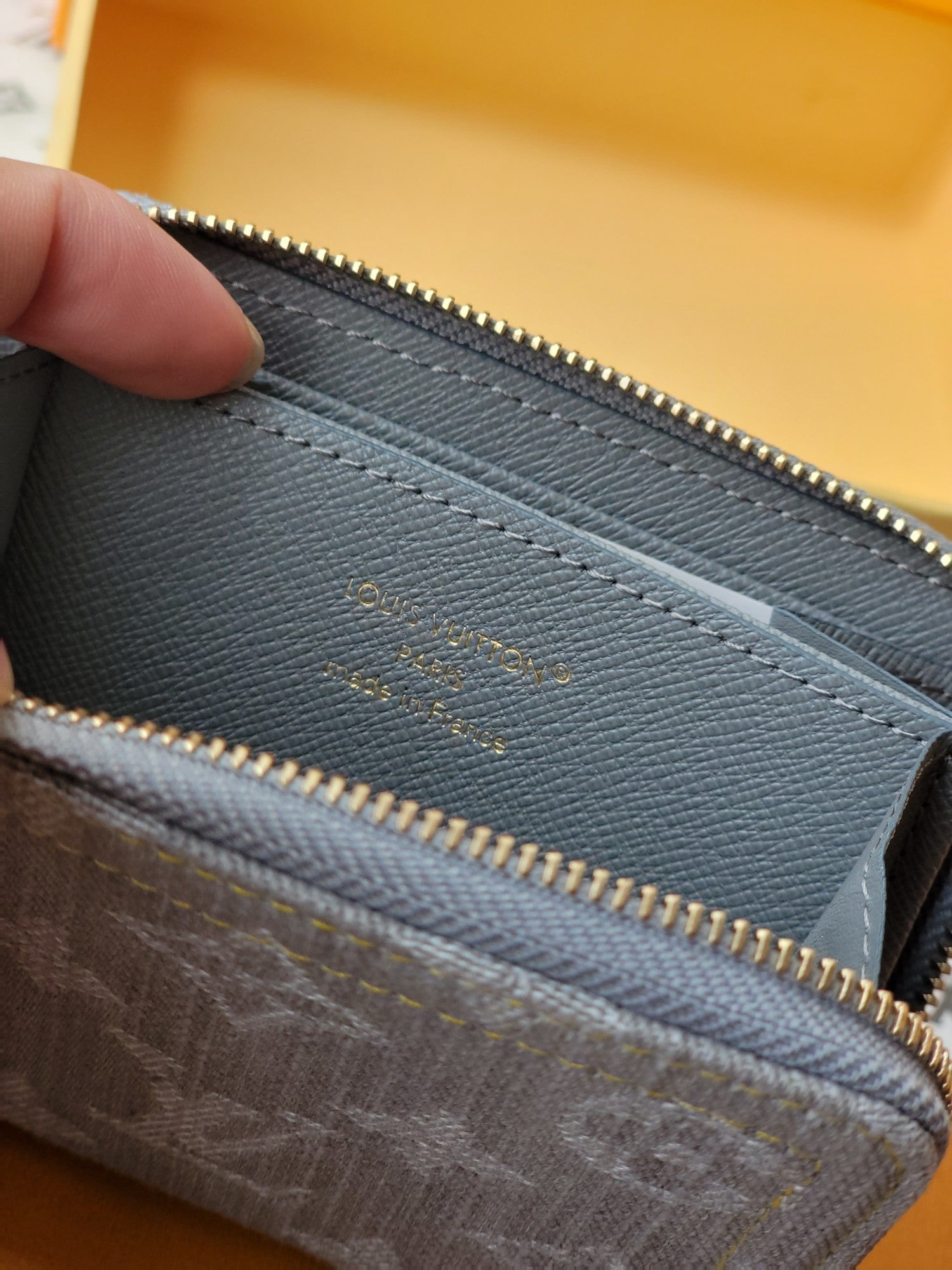 LV Zippy Coin Purse Grey Monogram Denim - Light GHW mysite