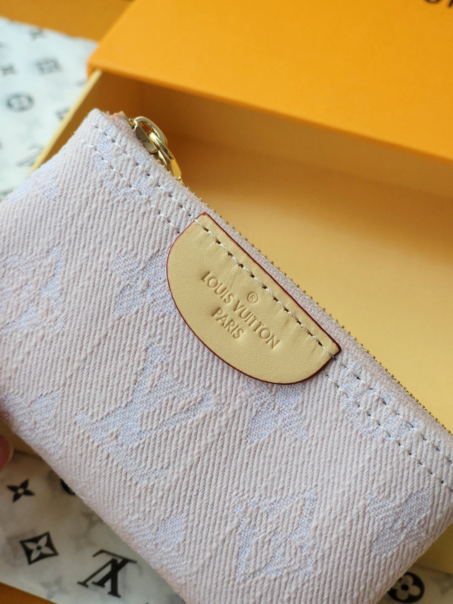 LV Key Pouch Pink Monogram Denim - Light GHW mysite