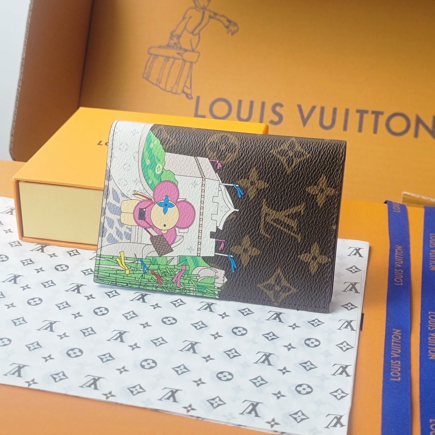 LV Passport Cover Blue Monogram Vivienne Myosotis mysite