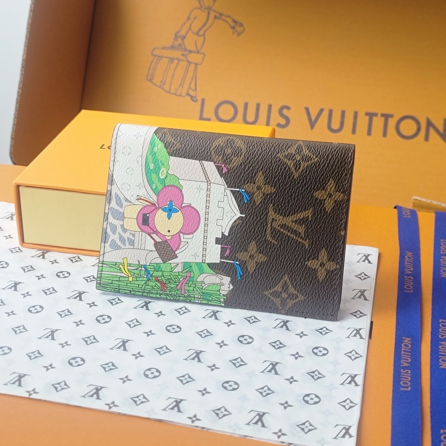 LV Passport Cover Blue Monogram Vivienne Myosotis mysite