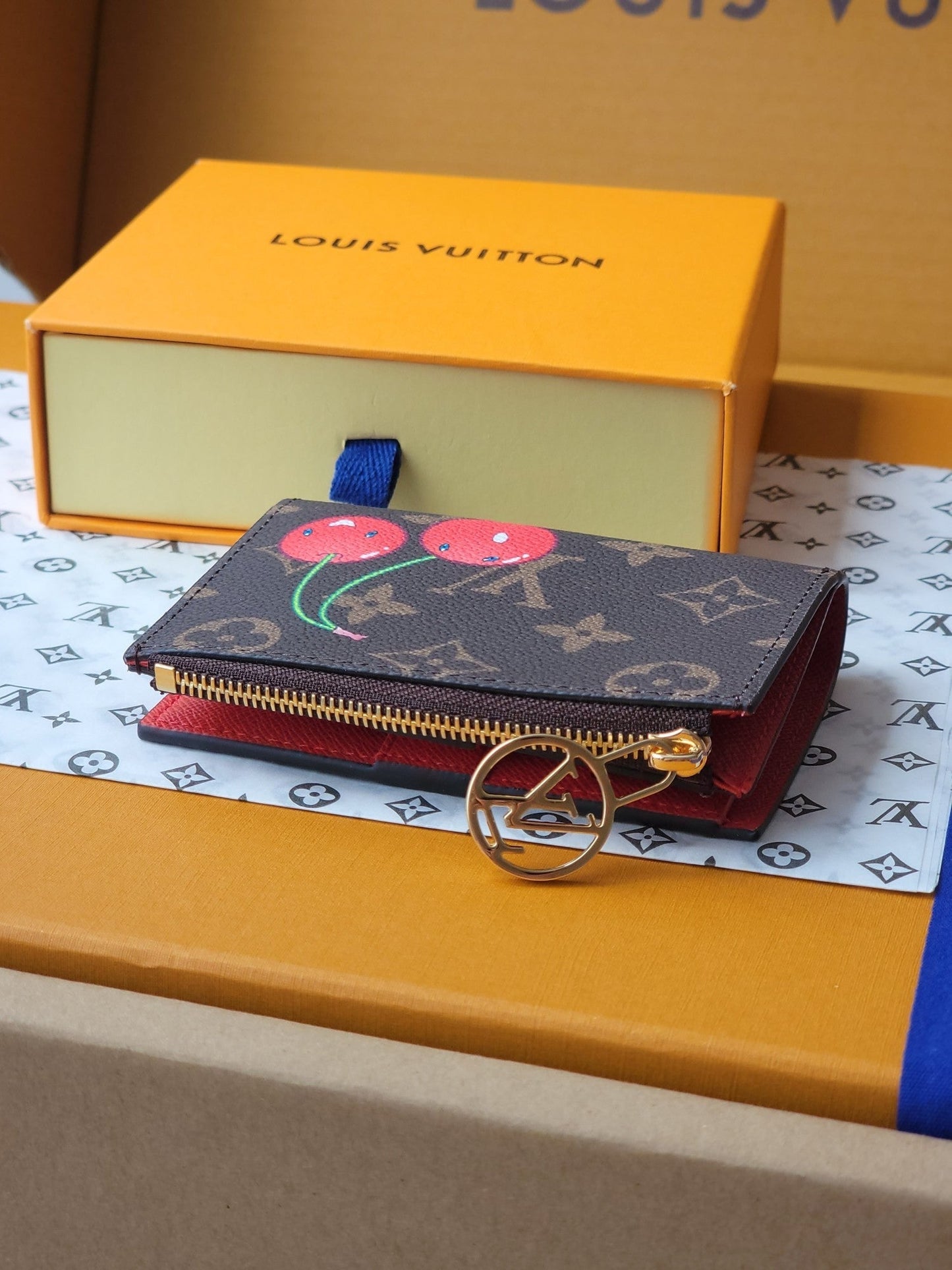 LV x TM Lisa Wallet  Brown Monogram Canvas With Cherry Motif mysite