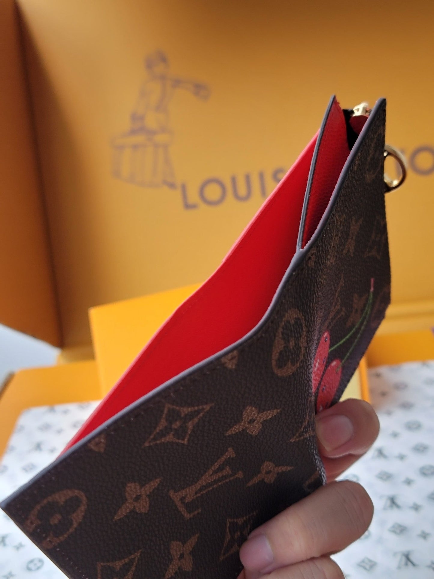 LV x TM Lisa Wallet  Brown Monogram Canvas With Cherry Motif mysite