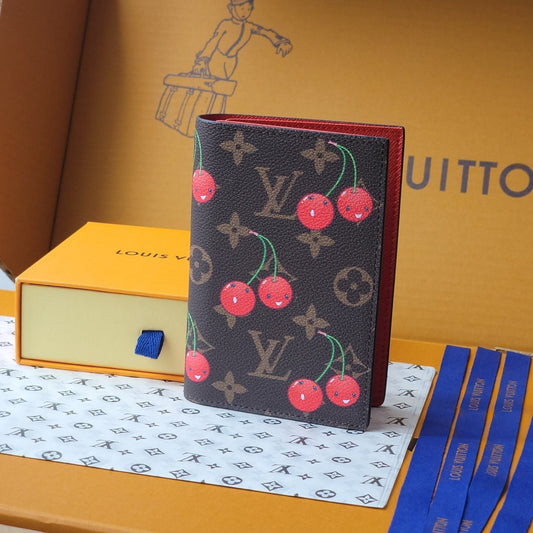 LV x TM Passport Cover Brown Monogram Canvas With Cherry Motif mysite