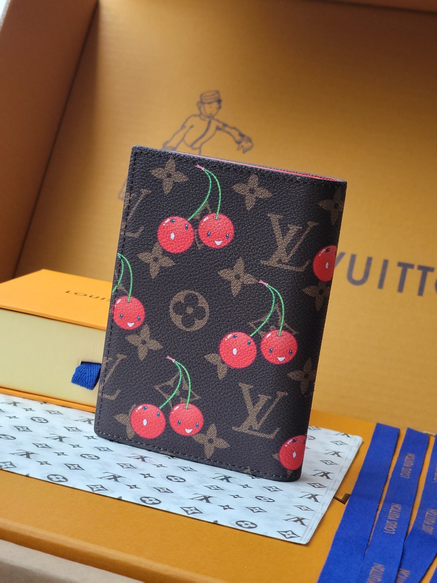 LV x TM Passport Cover Brown Monogram Canvas With Cherry Motif mysite