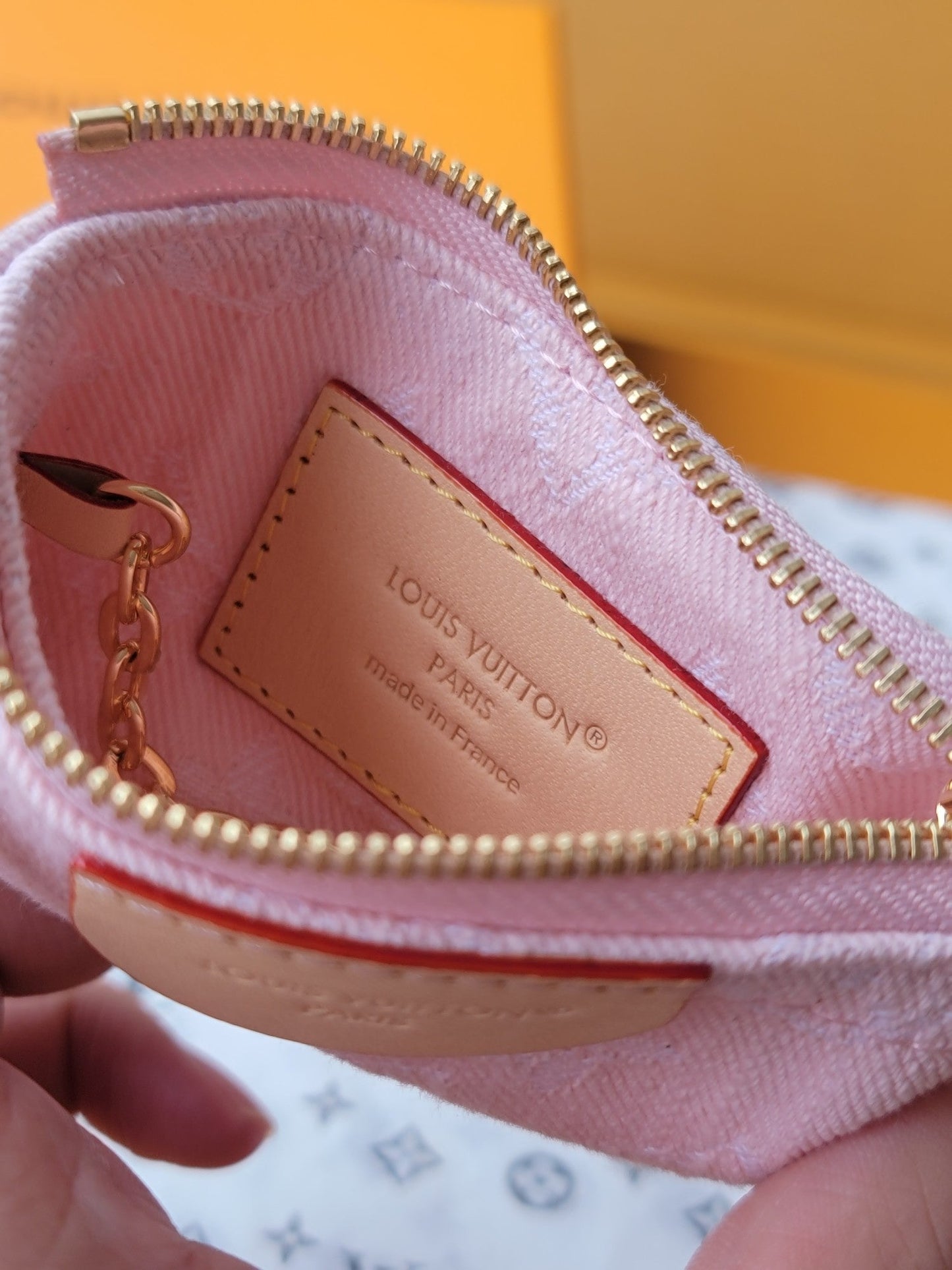 LV Key Pouch Pink Monogram Denim - Light GHW mysite