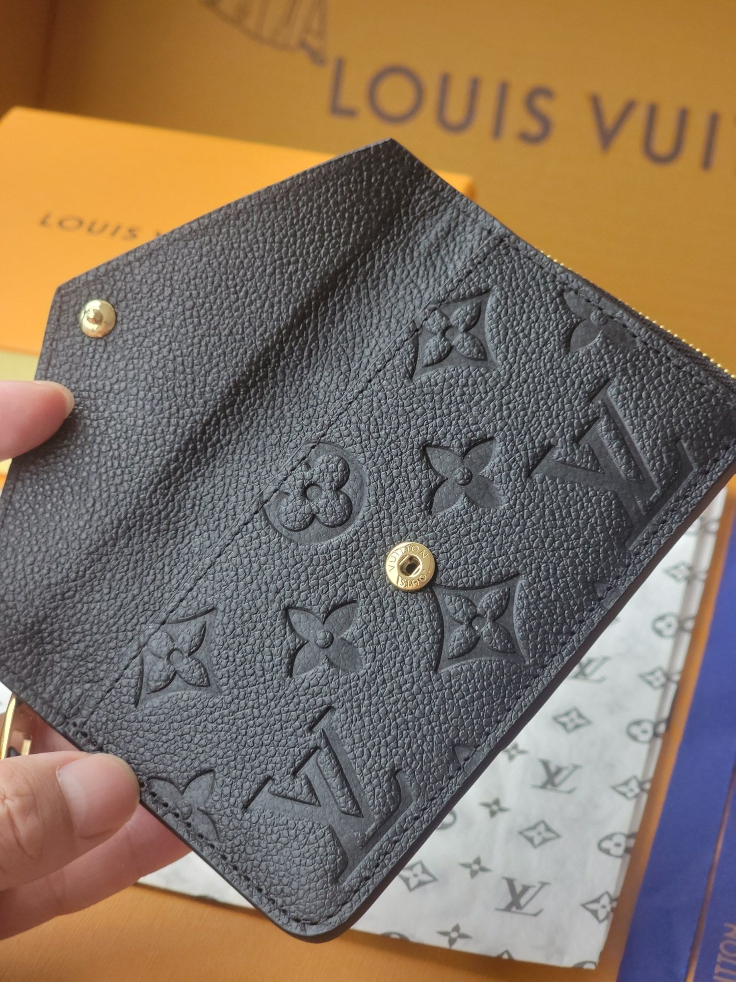 LV Card Holder Recto Verso Black Monogram Empreinte Cowhide GHW mysite