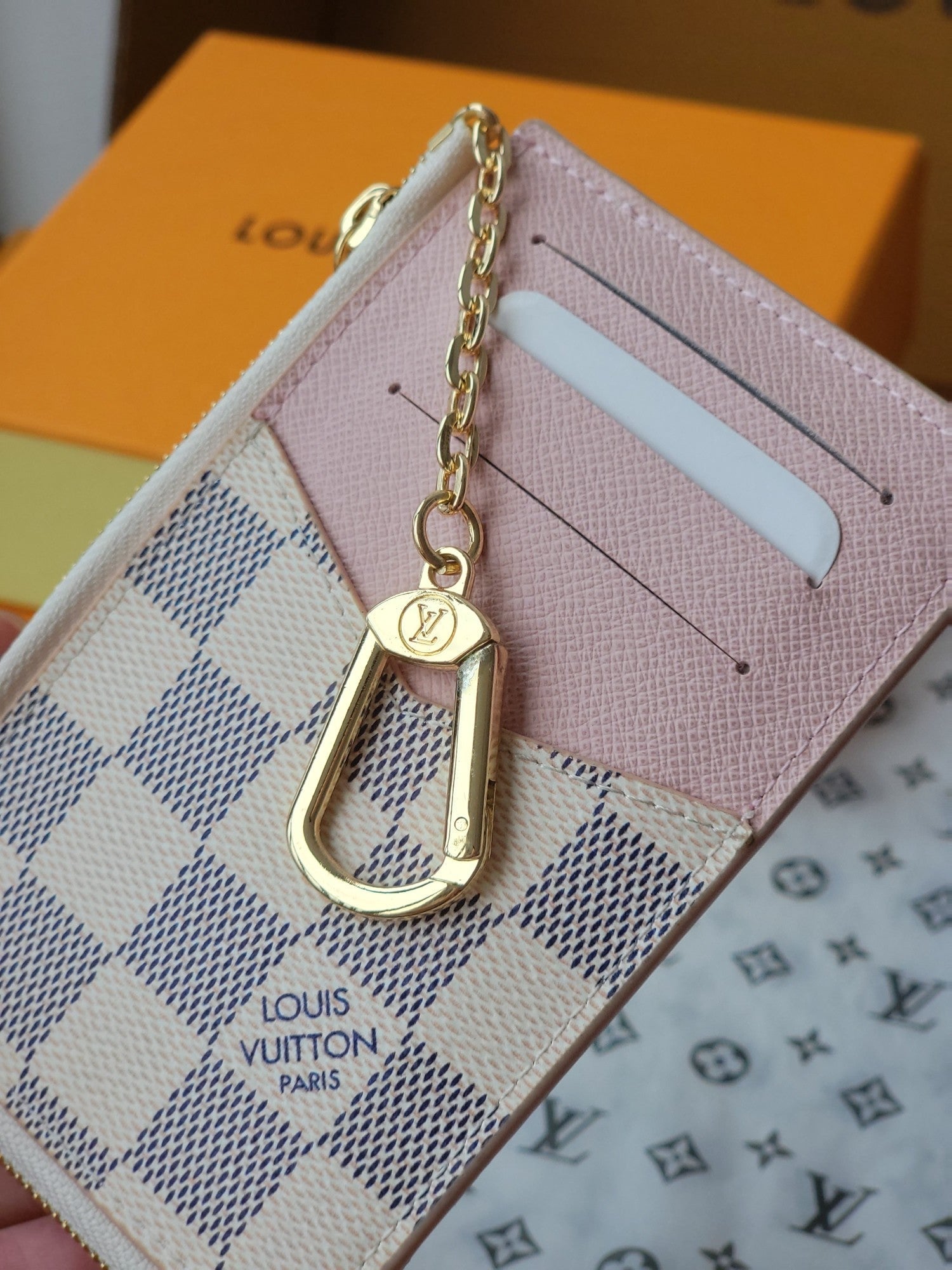 LV Card Holder Recto Verso White Damier Canvas & Cowhide GHW mysite