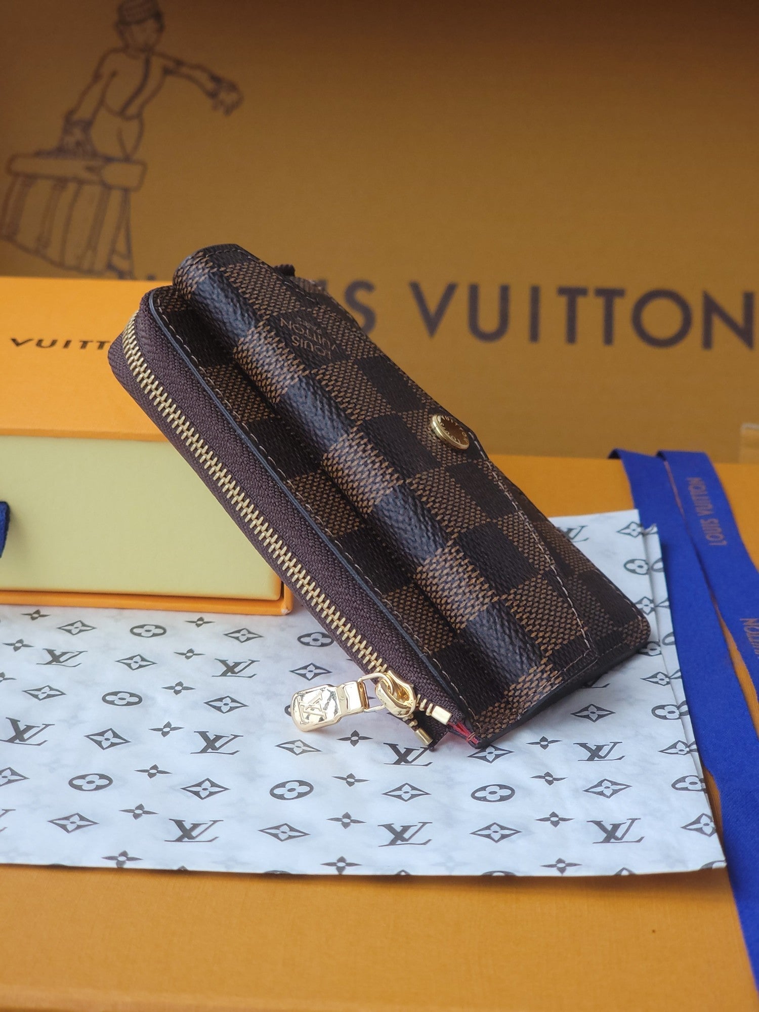 LV Card Holder Recto Verso Brown Damier Canvas & Cowhide GHW mysite