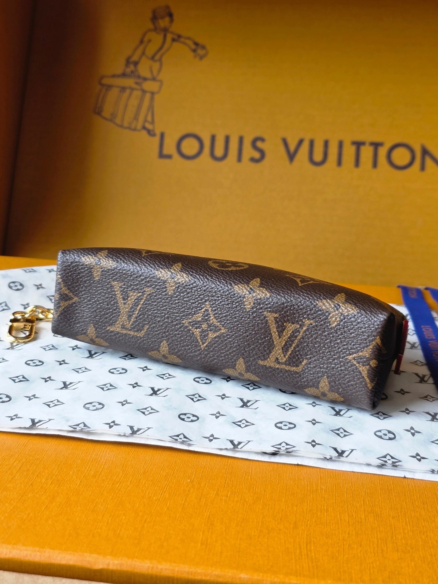 LV M25694 Cosmetic Lipstick Pouch Brown Monogram Canvas & Cowhide GHW mysite