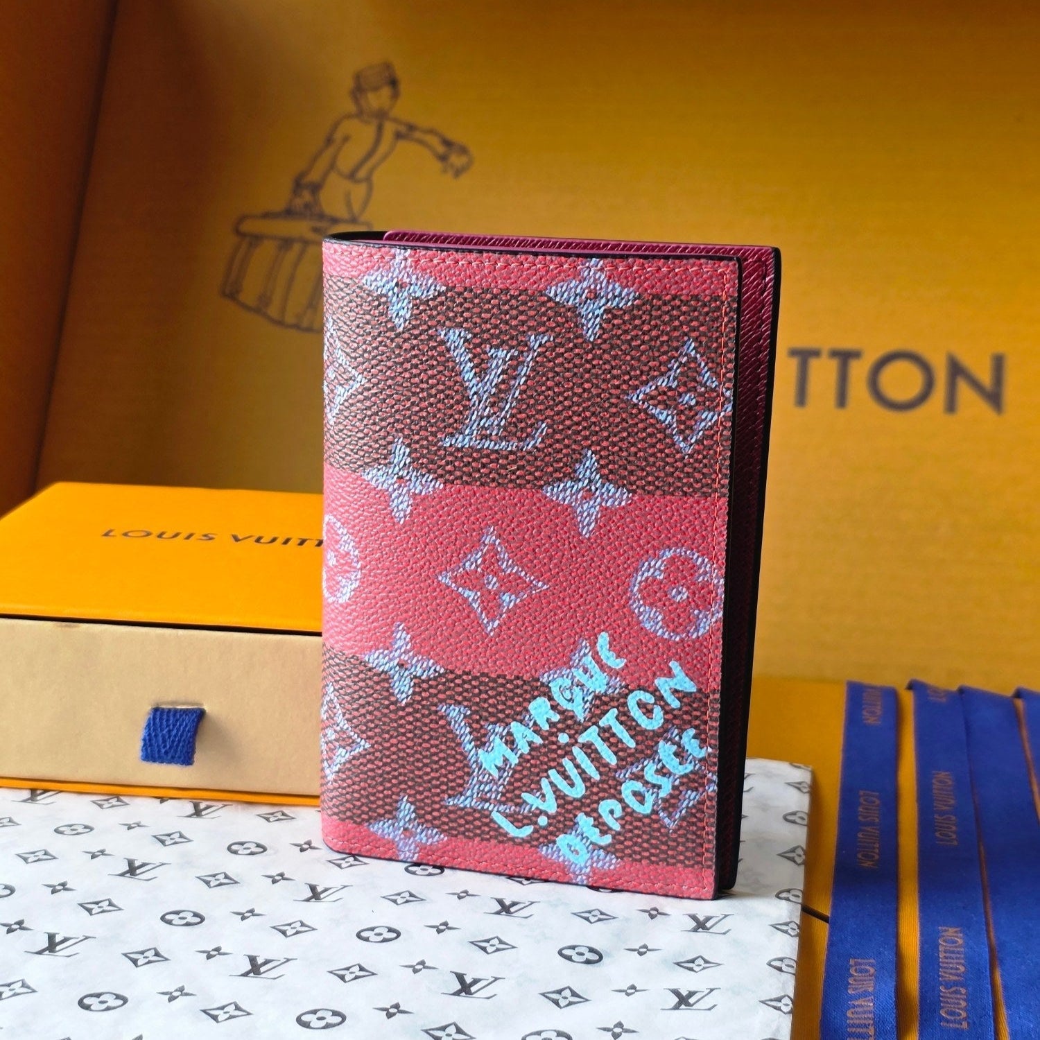 LV M26538 Passport Cover Red Black Cowhide mysite