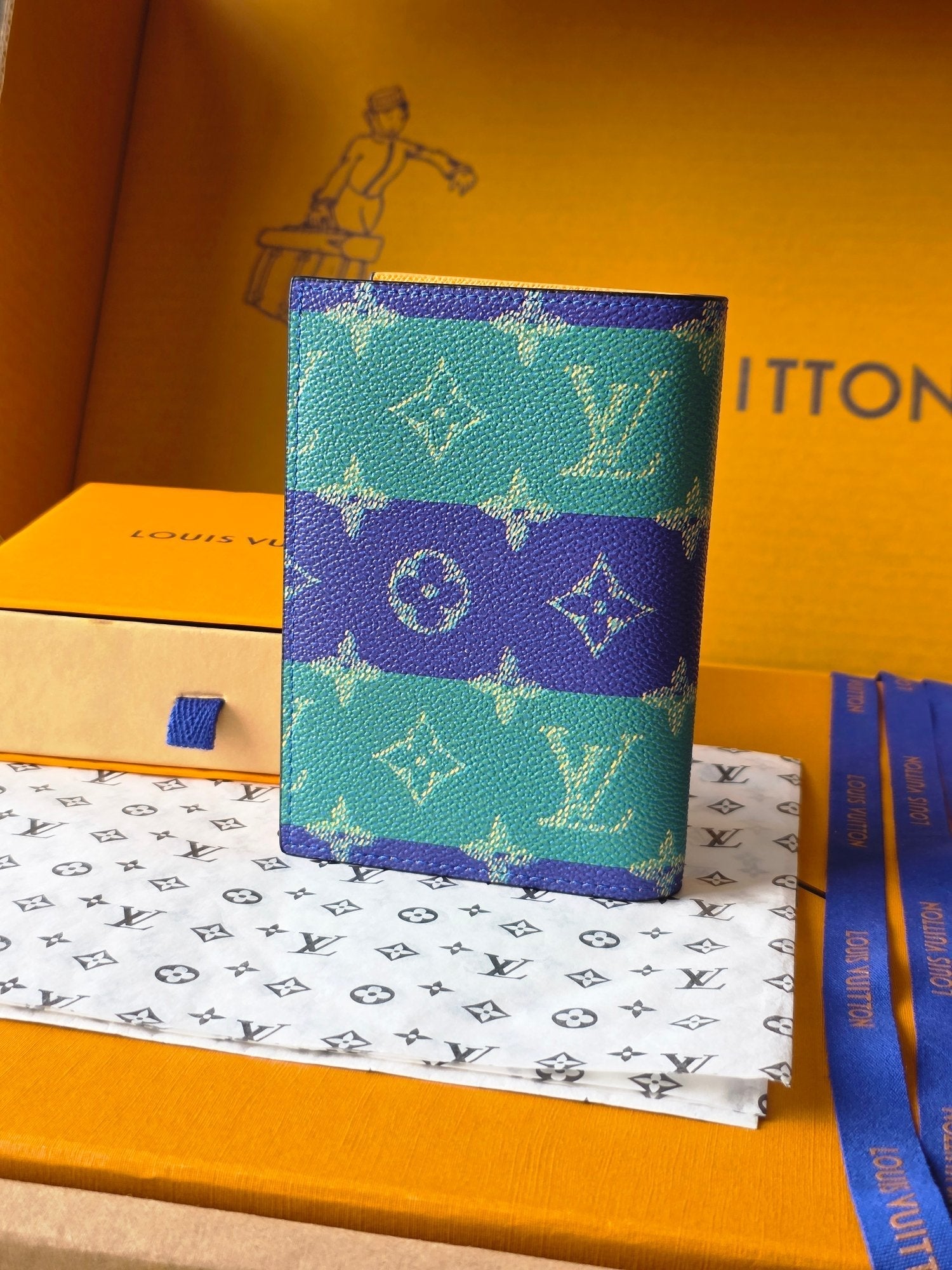 LV M25793 Passport Cover Dark Blue Teal Green Cowhide mysite