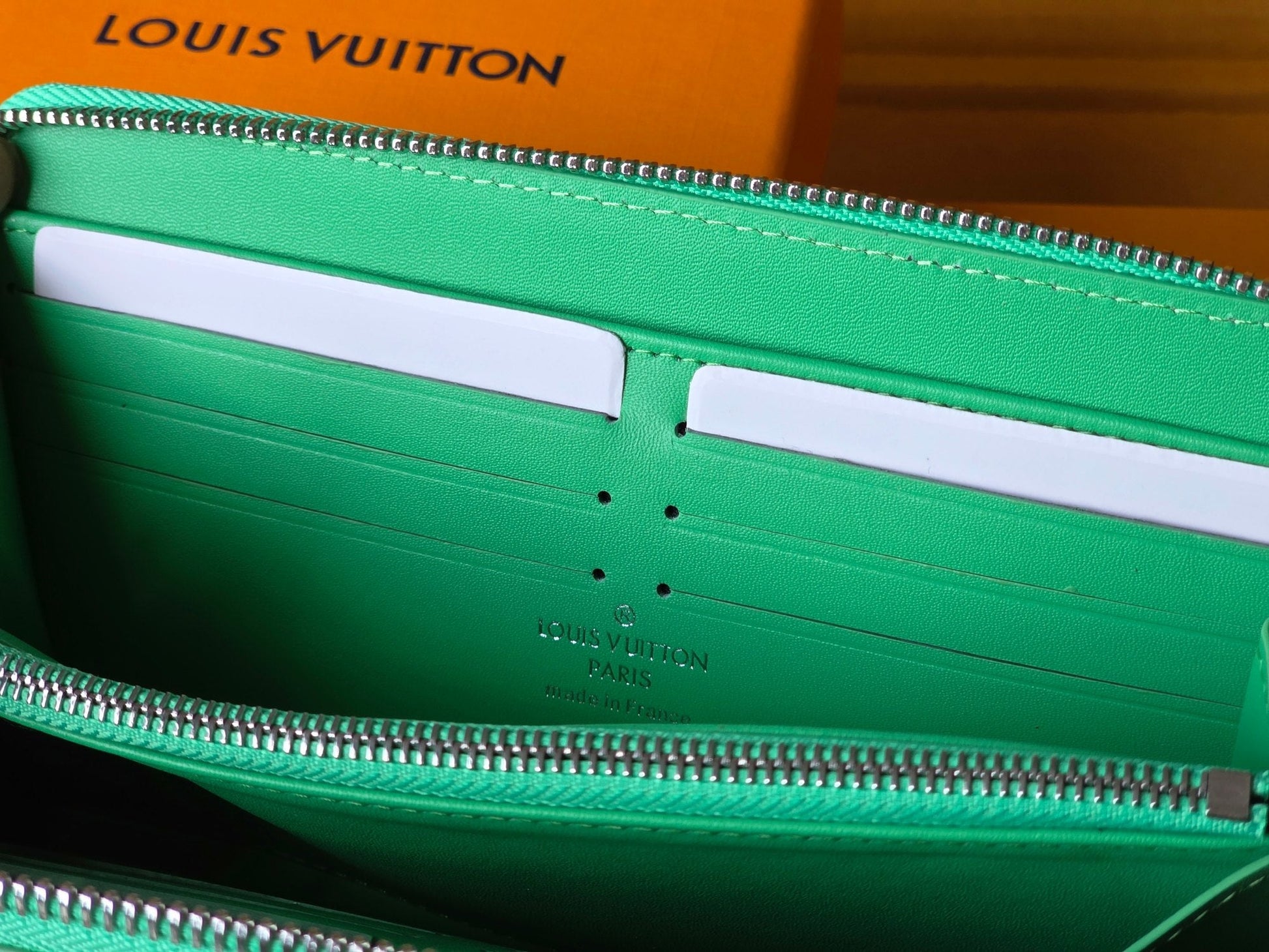 LV Zippy Wallet Horizontal Bamboo Green Taurillon Monogram leather mysite
