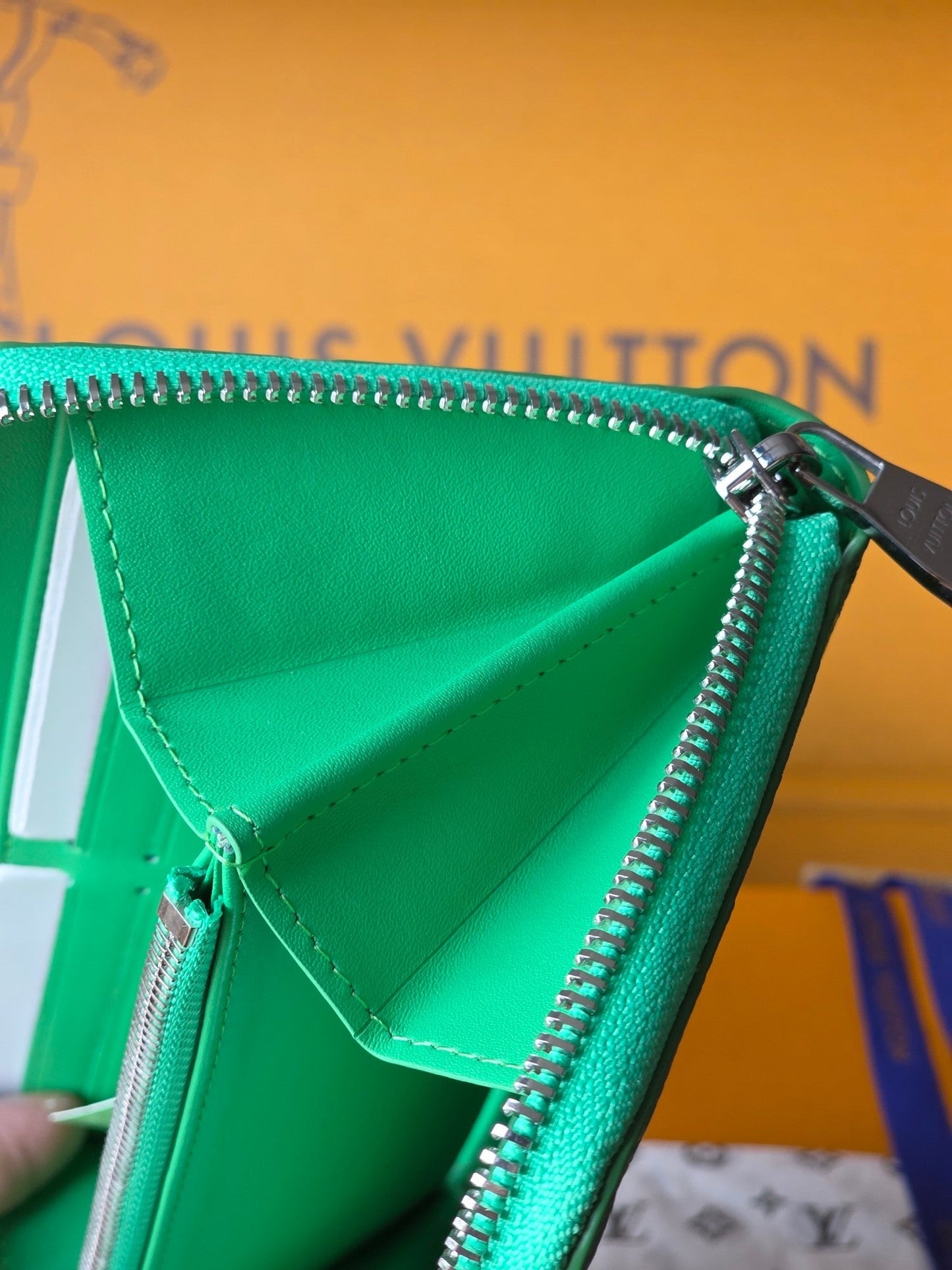 LV Zippy Wallet Horizontal Bamboo Green Taurillon Monogram leather mysite