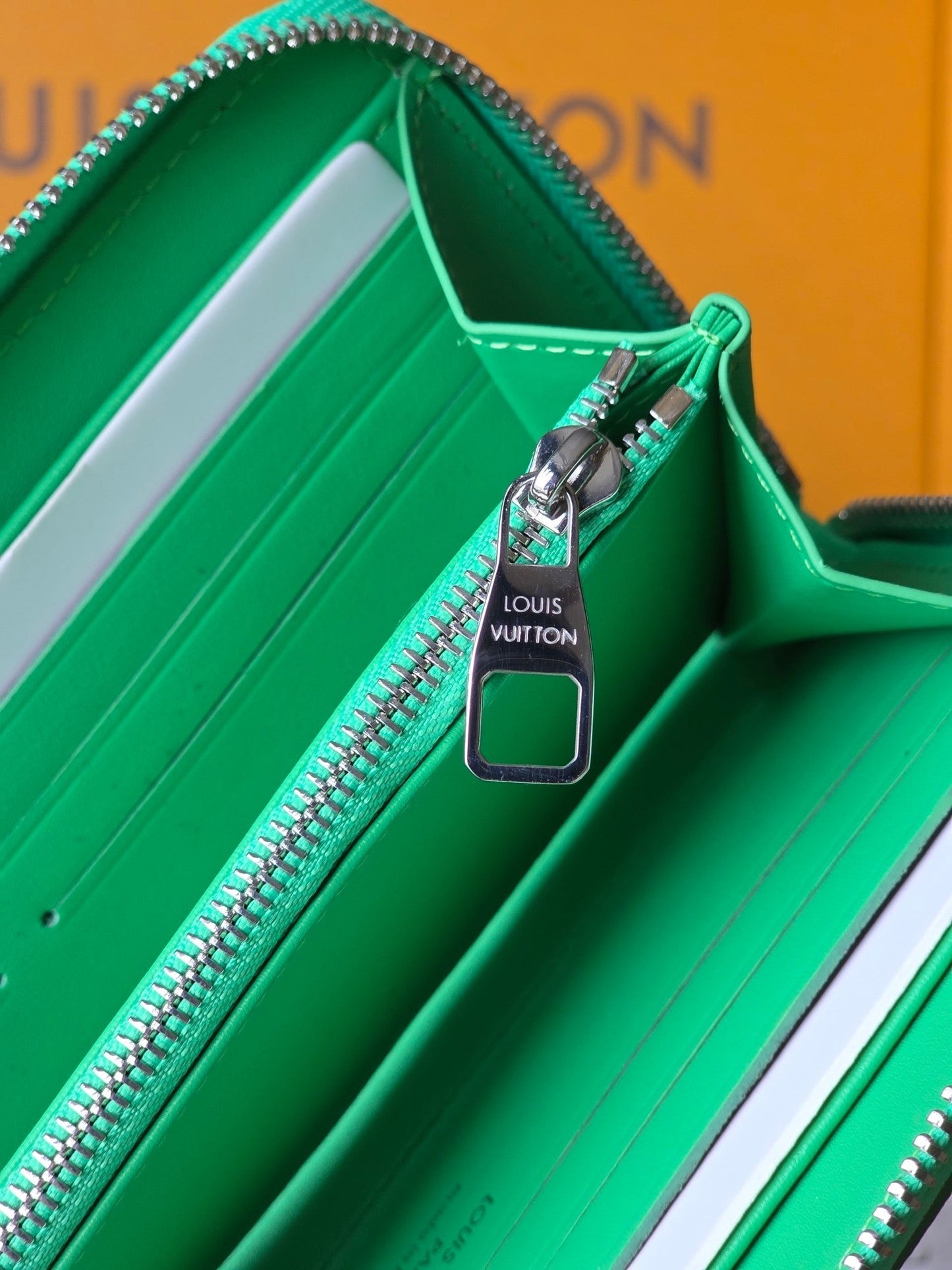 LV Zippy Wallet Horizontal Bamboo Green Taurillon Monogram leather mysite