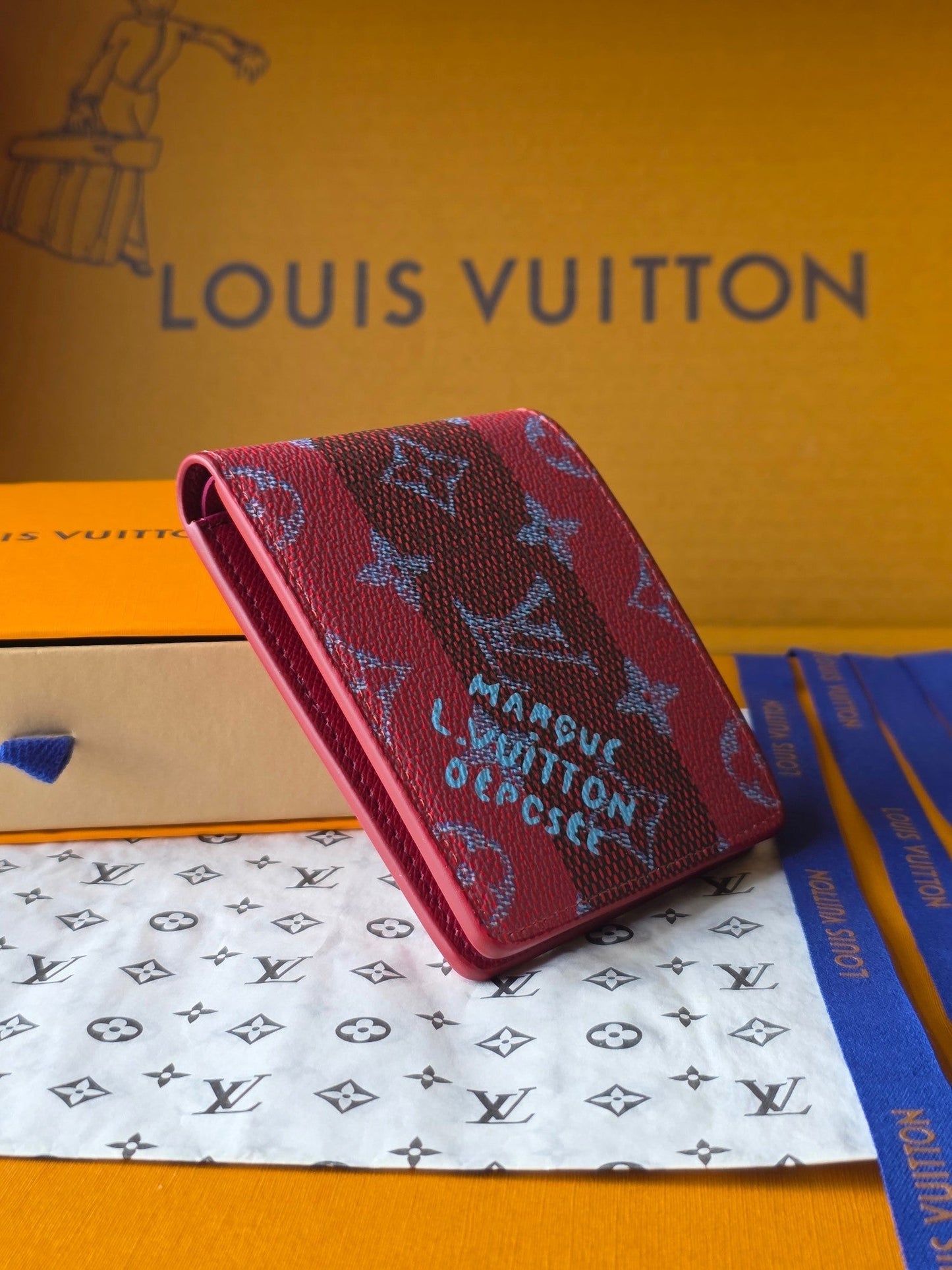 LV M25795 Multiple Wallet Red Black Cowhide mysite