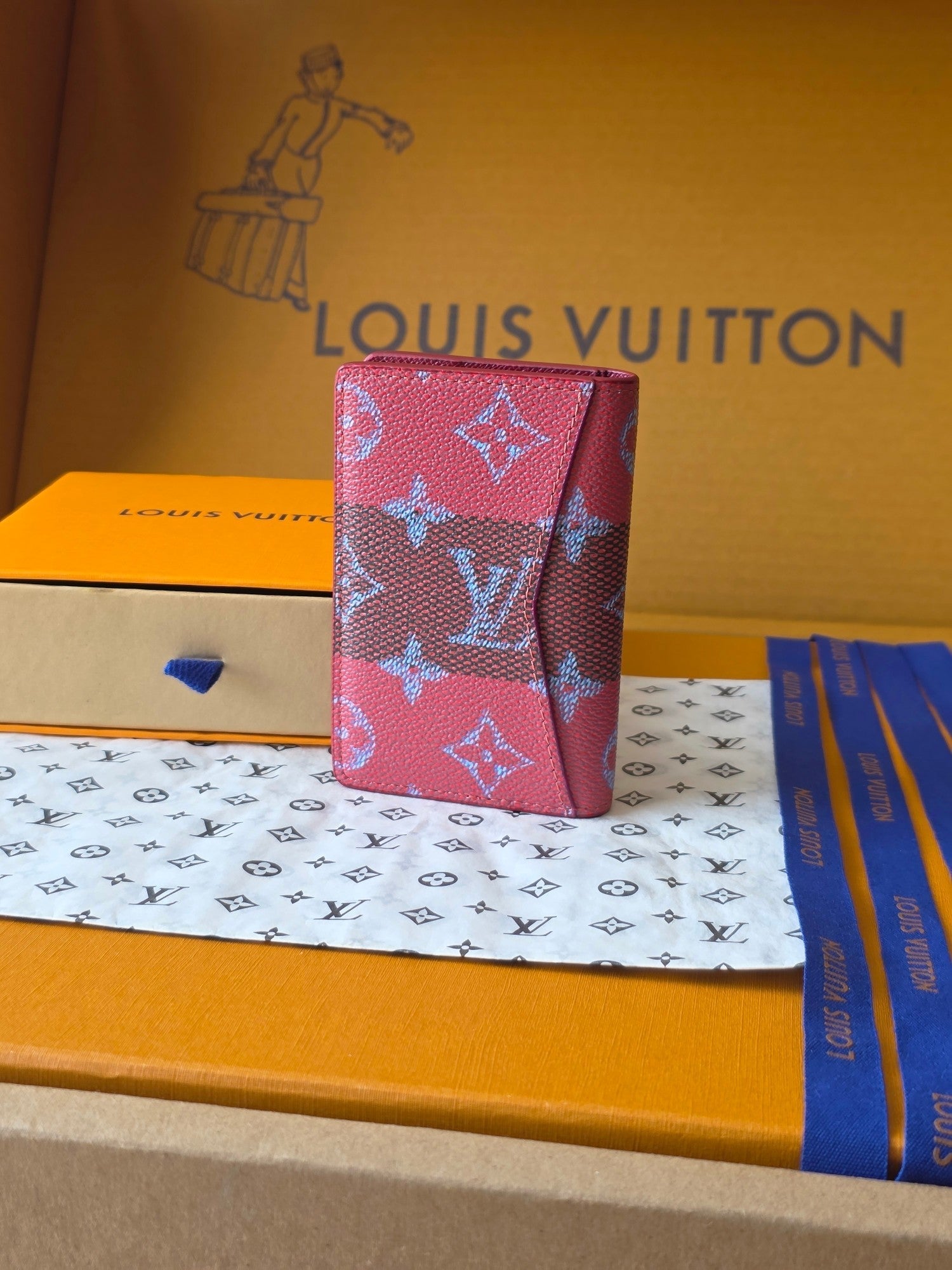 LV Pocket Organizer Red Black Cowhide mysite