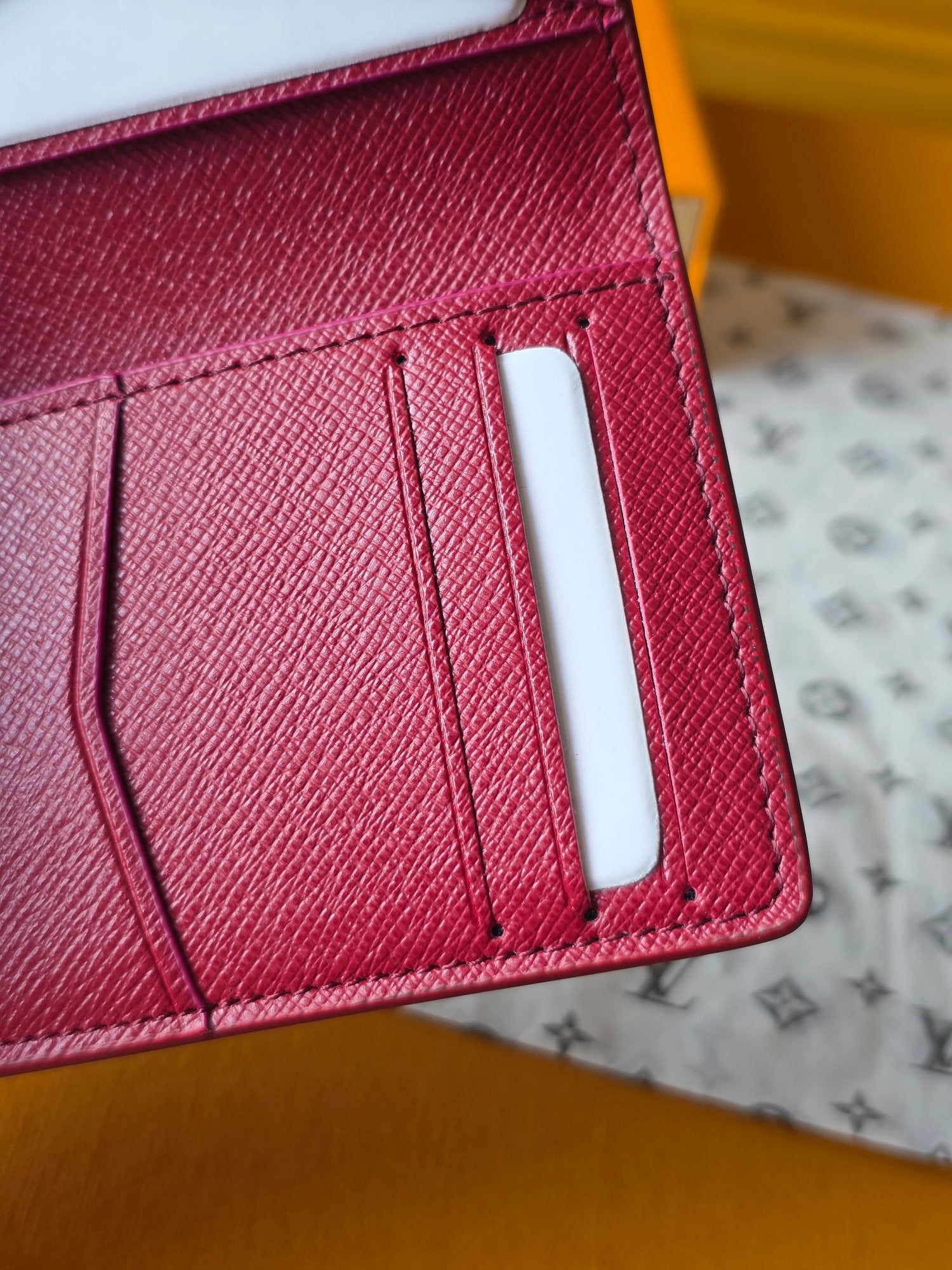 LV Pocket Organizer Red Black Cowhide mysite