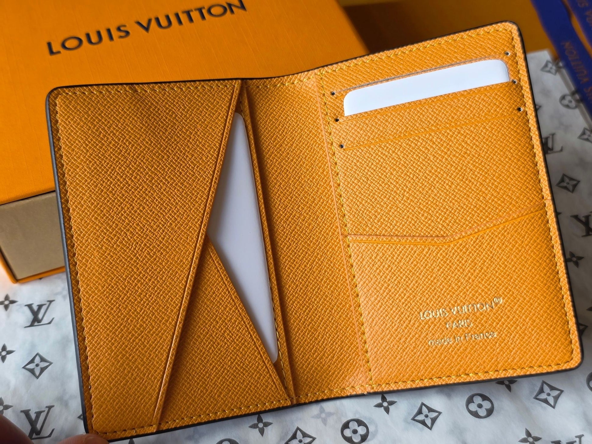 LV Pocket Organizer Dark Blue Teal Green Cowhide mysite