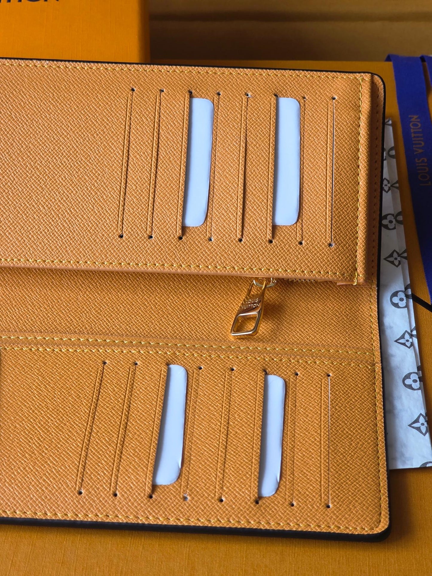 LV Brazza Wallet Dark Blue Teal Green Cowhide mysite