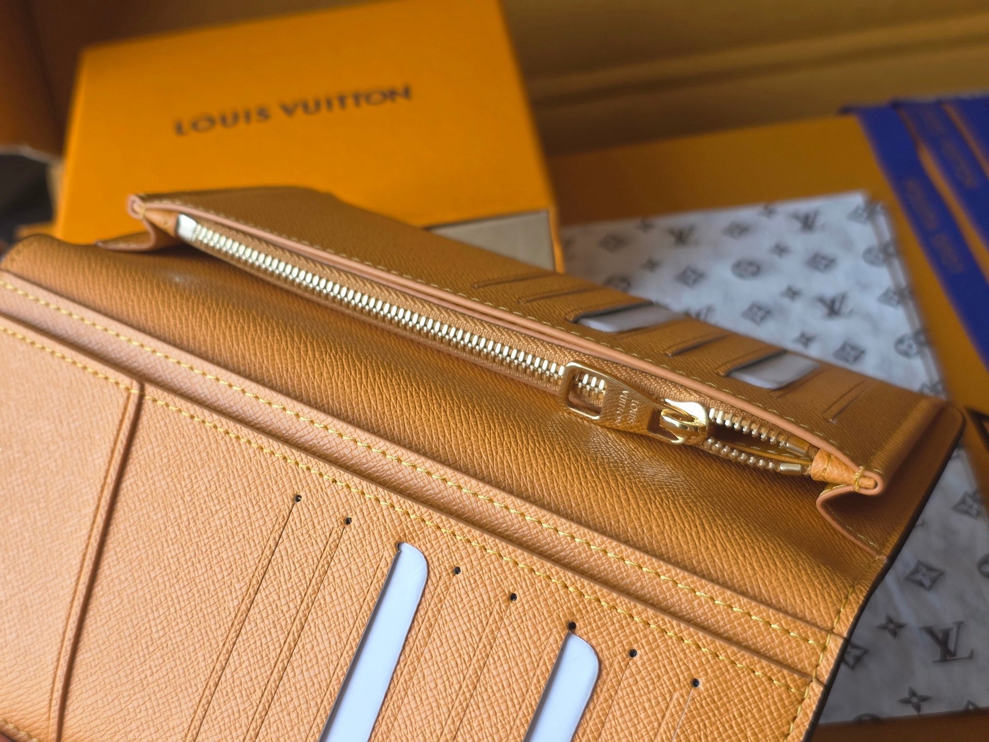 LV Brazza Wallet Dark Blue Teal Green Cowhide mysite