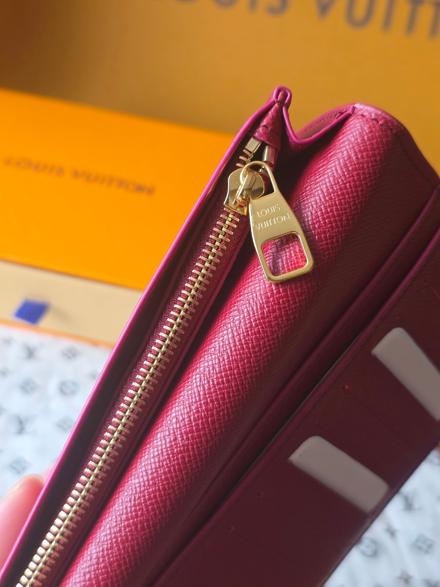 LV Brazza Wallet Red Black Cowhide mysite