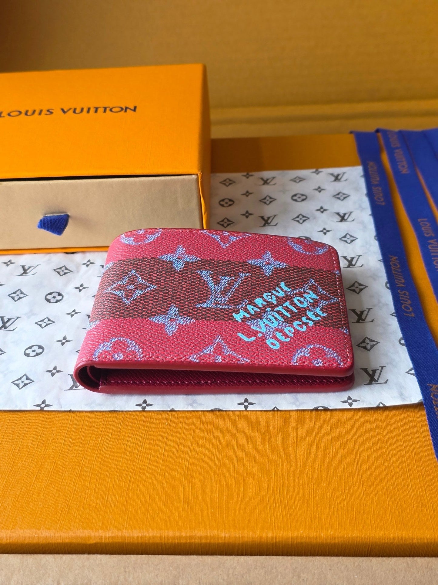 LV M25795 Multiple Wallet Red Black Cowhide mysite