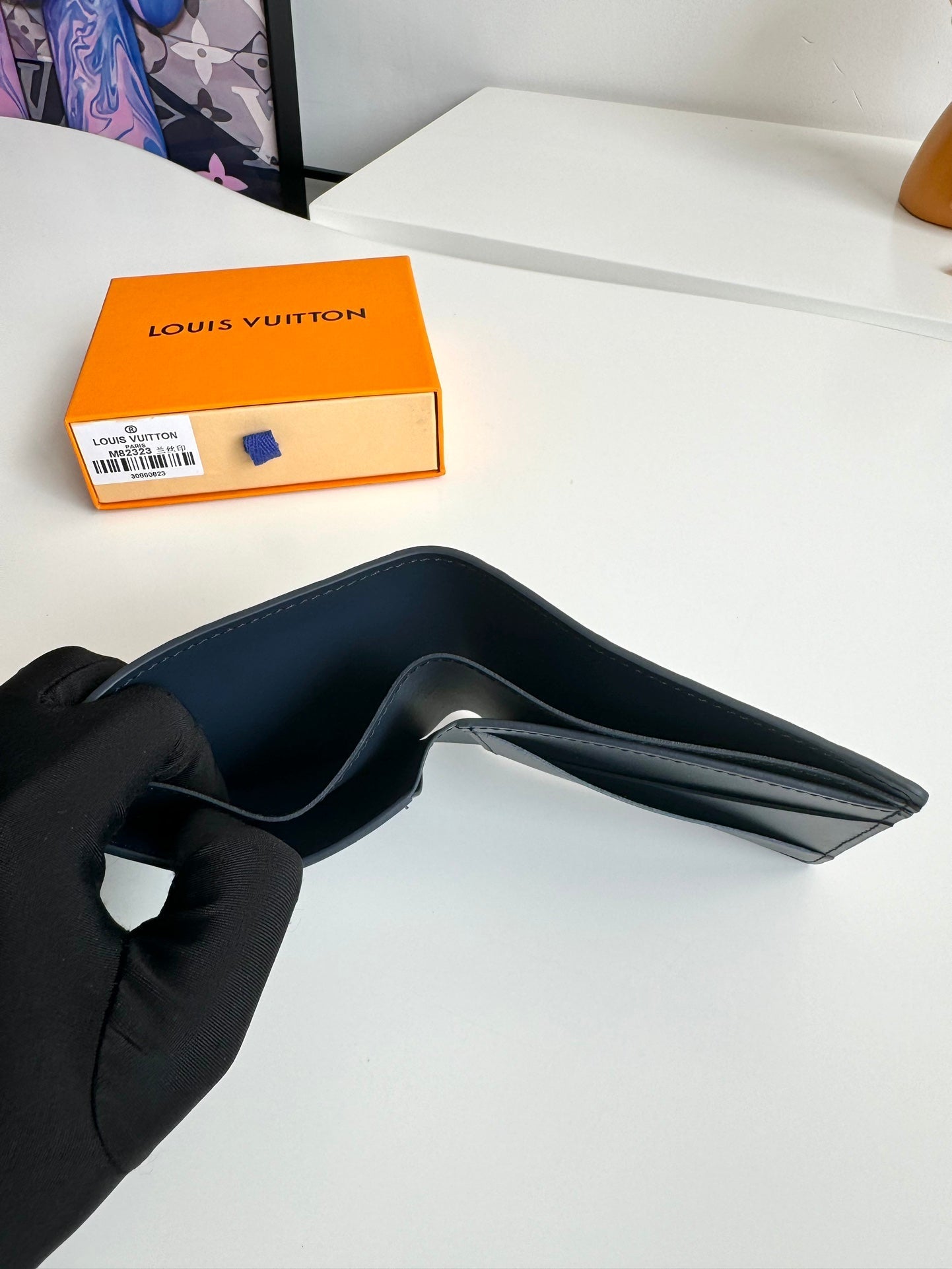 LV M82323 Multiple Wallet Navy Blue Monogram Cowhide Leather 221265 mysite