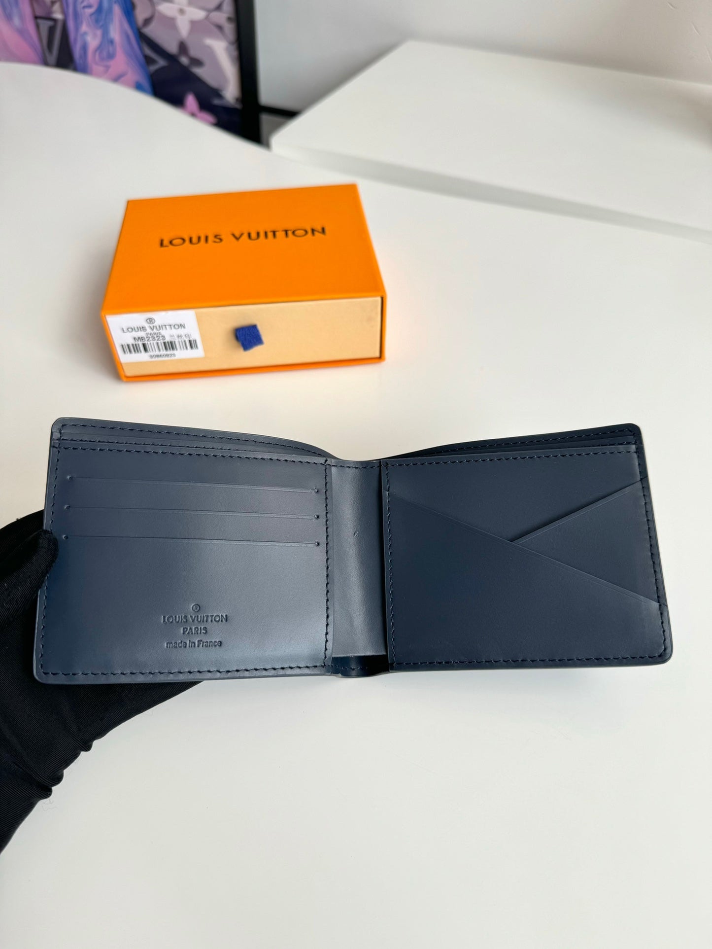 LV M82323 Multiple Wallet Navy Blue Monogram Cowhide Leather 221265 mysite