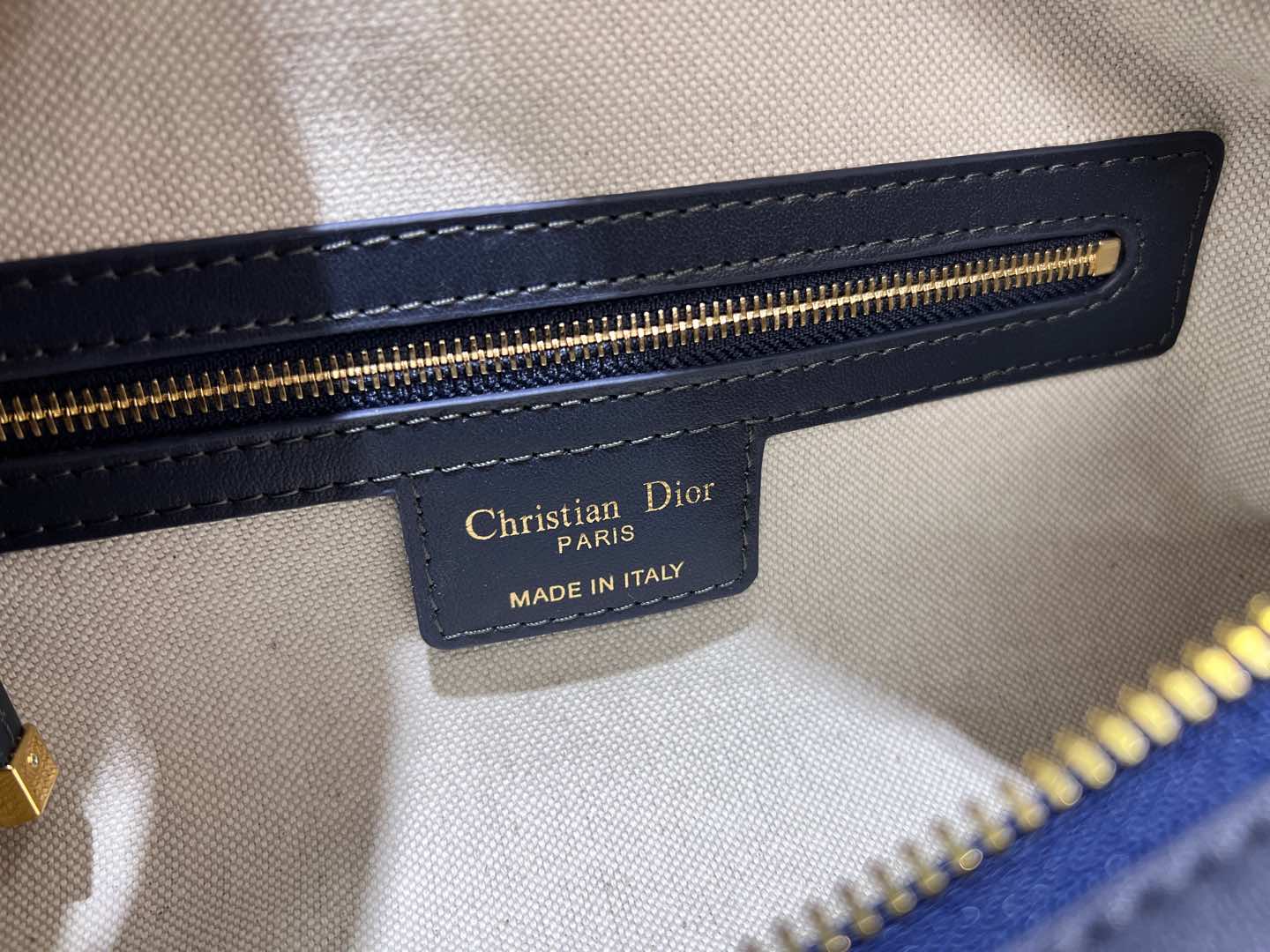 CD Jacquard Hobo Bag 23 With Chain Dark Blue White Canvas mysite