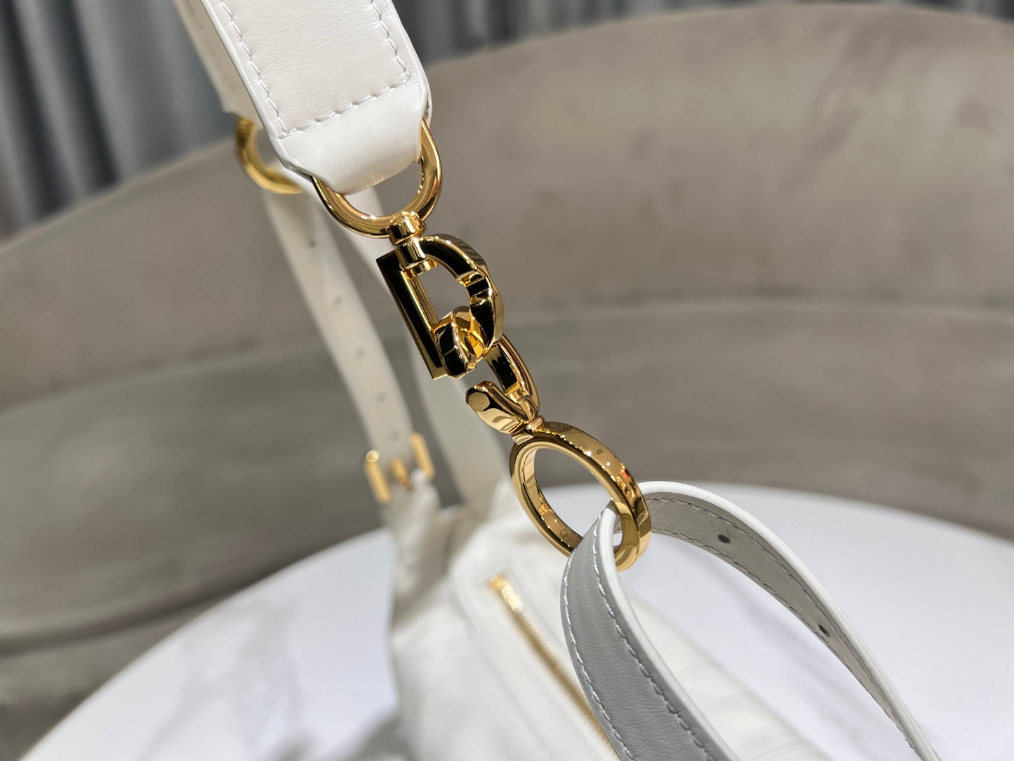 CD Jacquard Hobo Bag 23 With Chain White Calfskin mysite