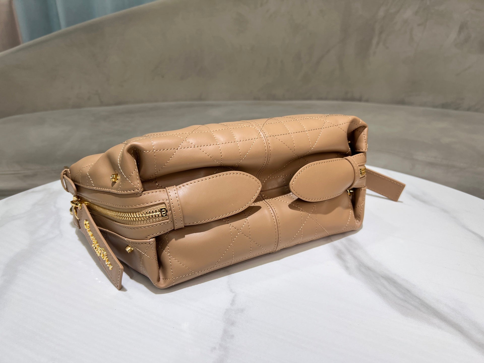 CD Hobo Bag 23 With Chain Nude Pink-Beige Calfskin mysite