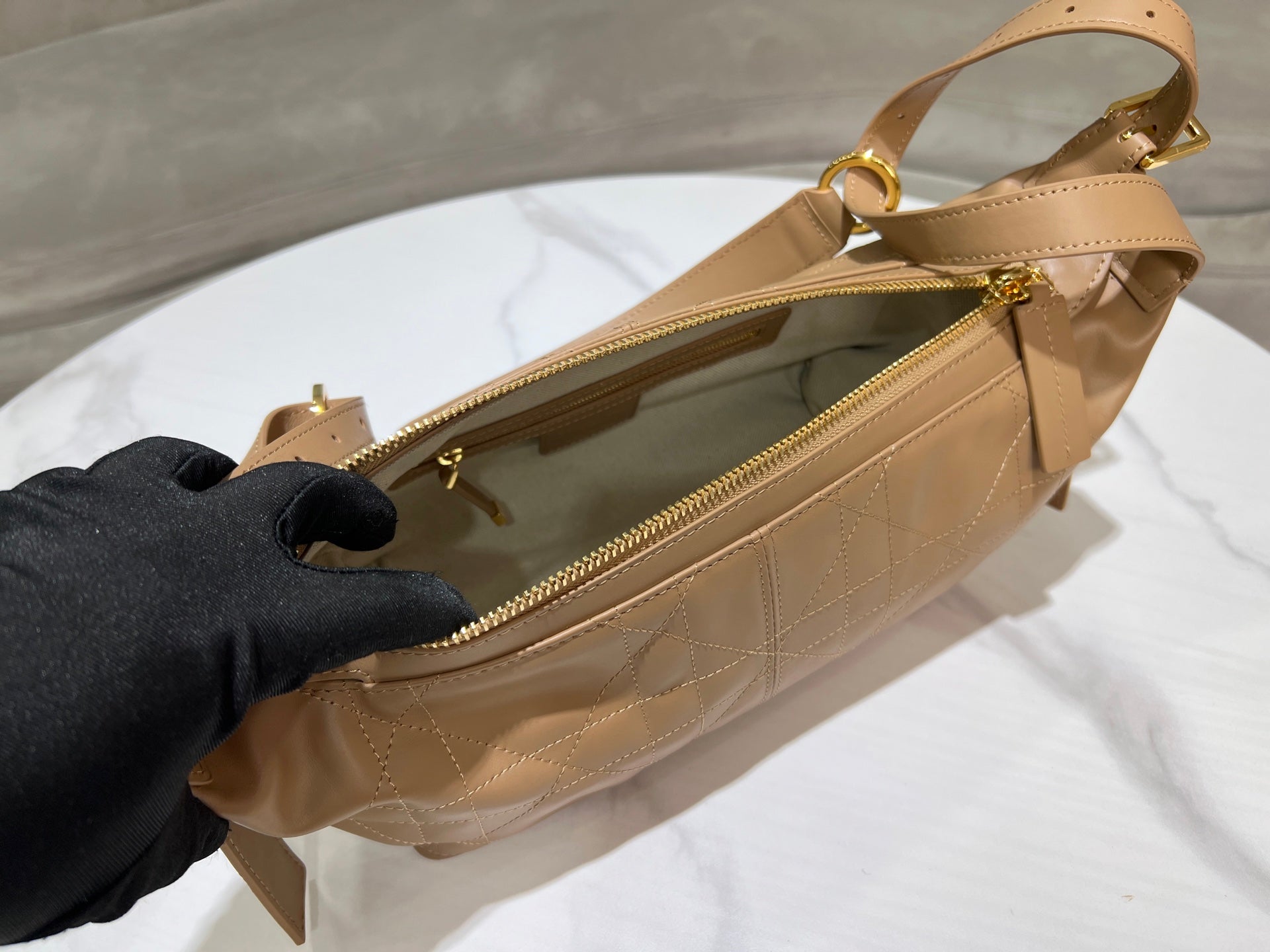 CD Hobo Bag 23 With Chain Nude Pink-Beige Calfskin mysite