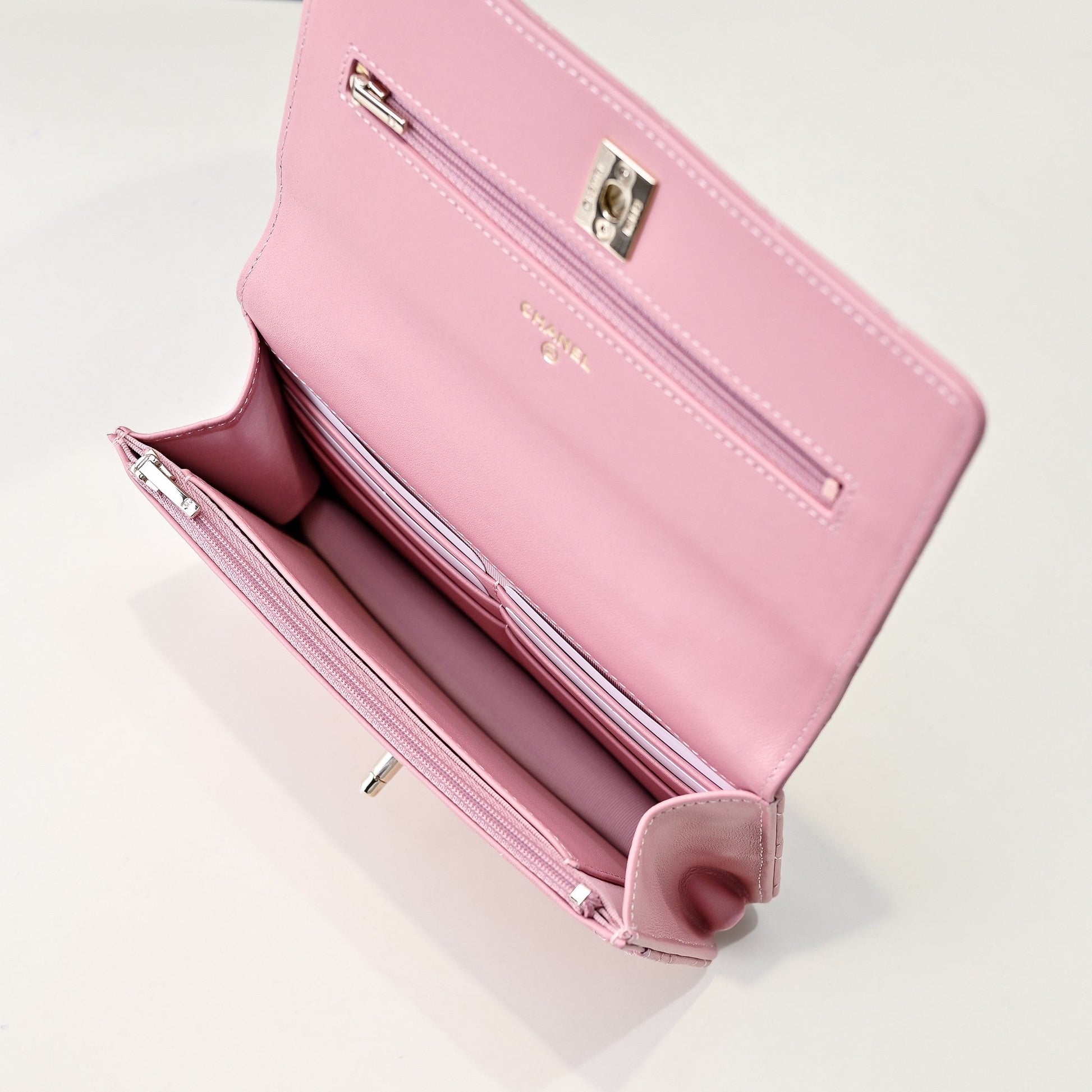 CC 24K Woc Top Handle 19cm Pink Lambskin Light Gold Hardware mysite