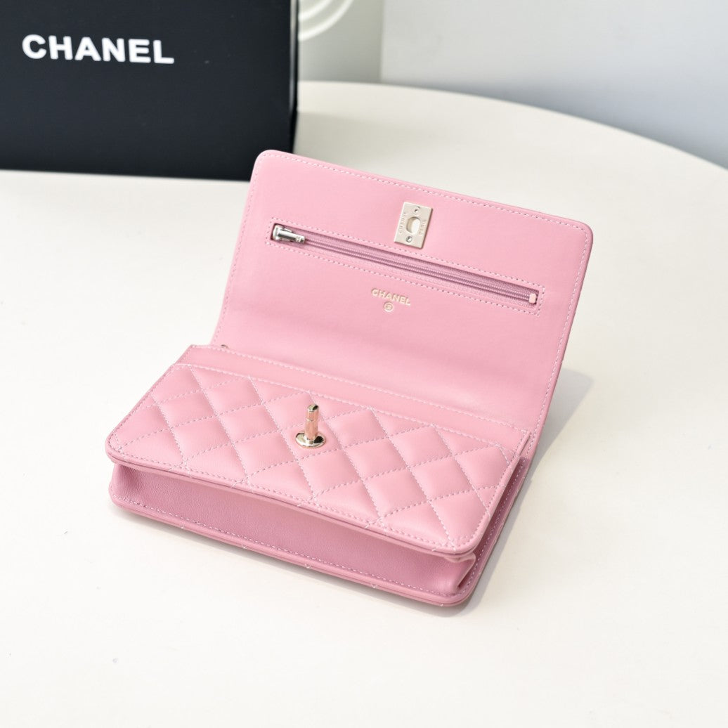 CC 24K Woc Top Handle 19cm Pink Lambskin Light Gold Hardware mysite