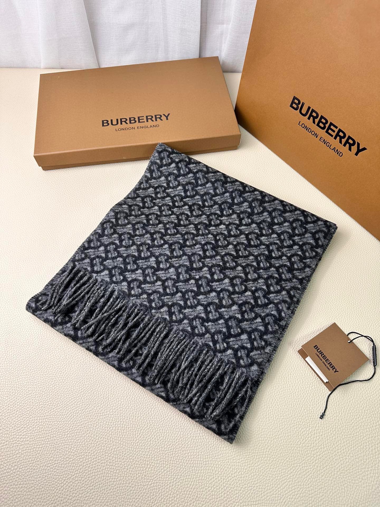 SCARF 168 CM IN DARK GRAY CASHMERE 394721 mysite