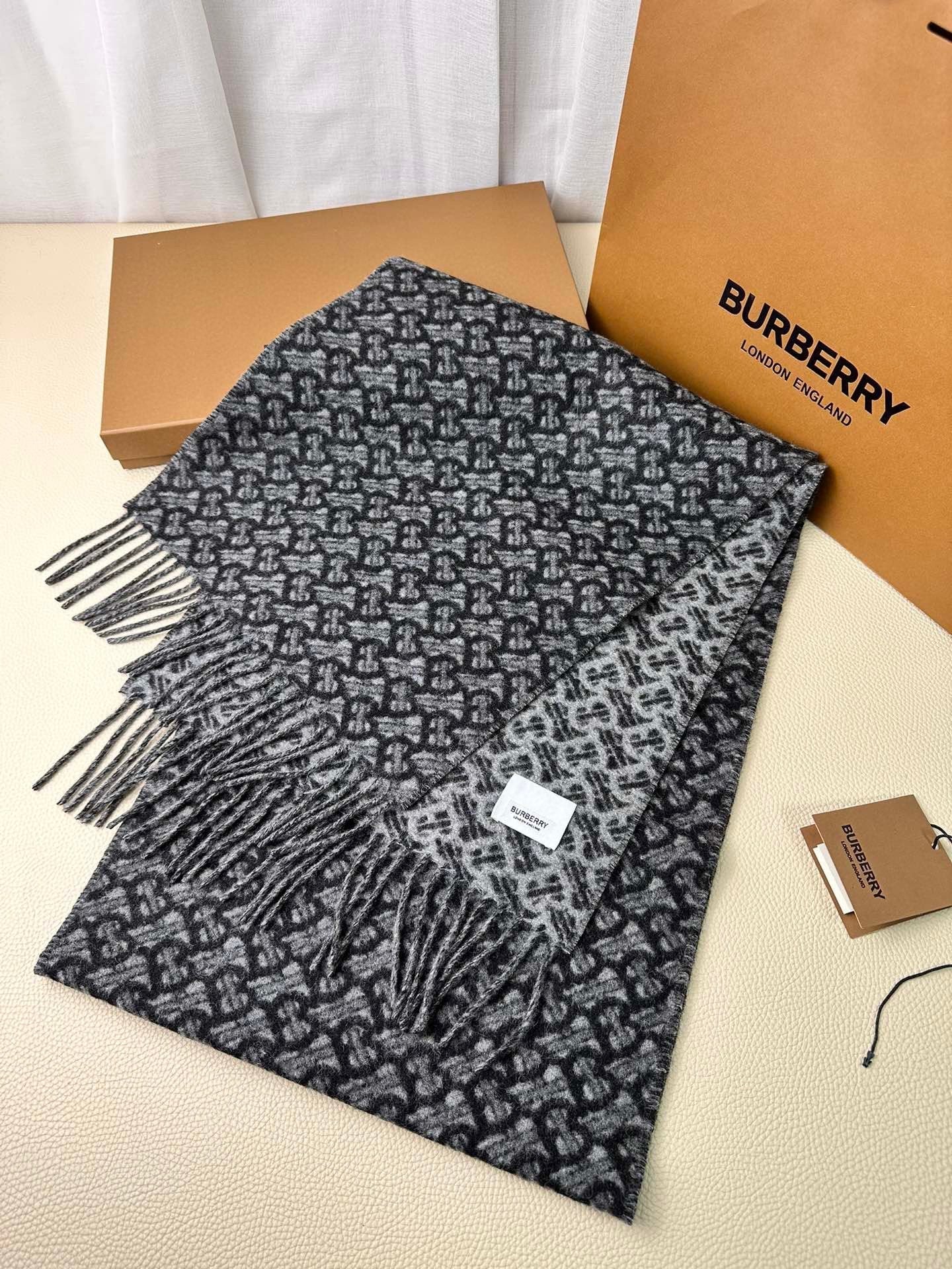 SCARF 168 CM IN DARK GRAY CASHMERE 394721 mysite