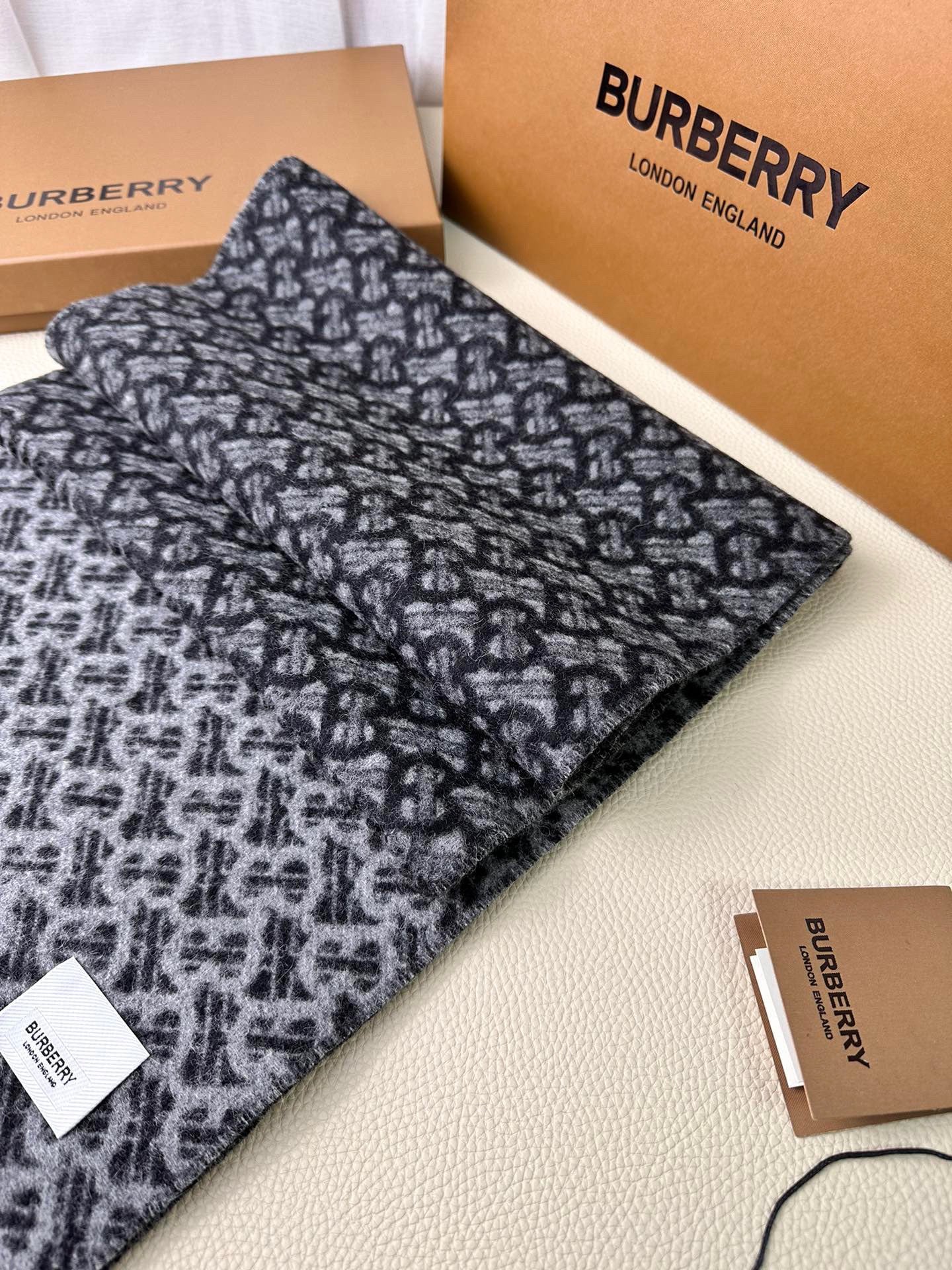 SCARF 168 CM IN DARK GRAY CASHMERE 394721 mysite