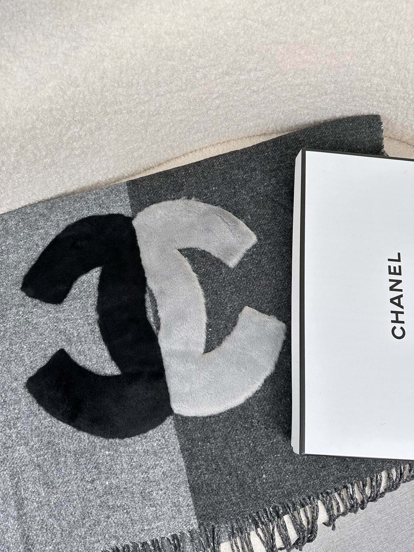 SCARF 200 CM IN MOUSE GRAY CASHMERE AND WOOL 399795 mysite