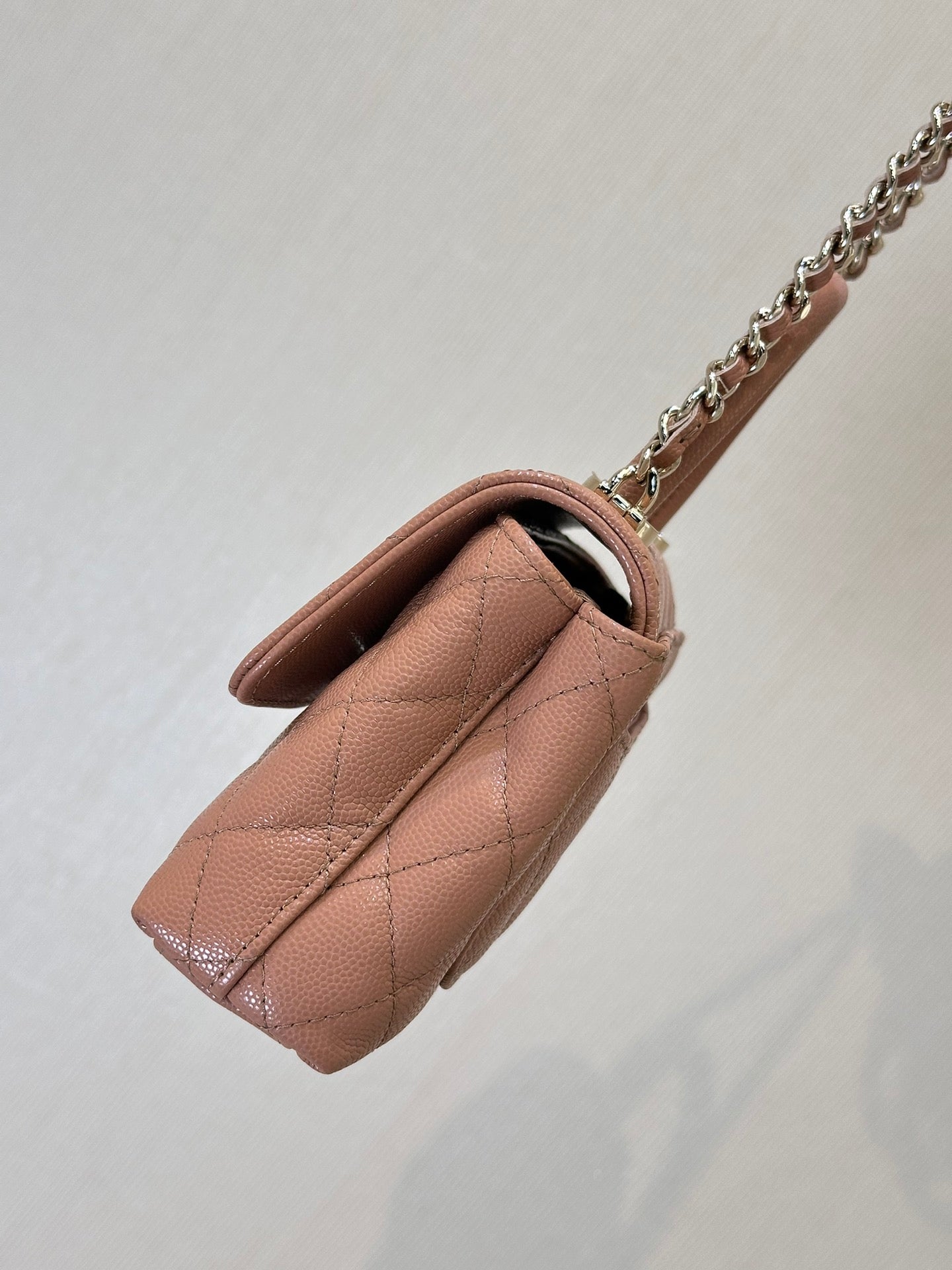 CC 24K Coco Handle Nano 14.5cm Begie Grained Calfskin Gold Hardware mysite