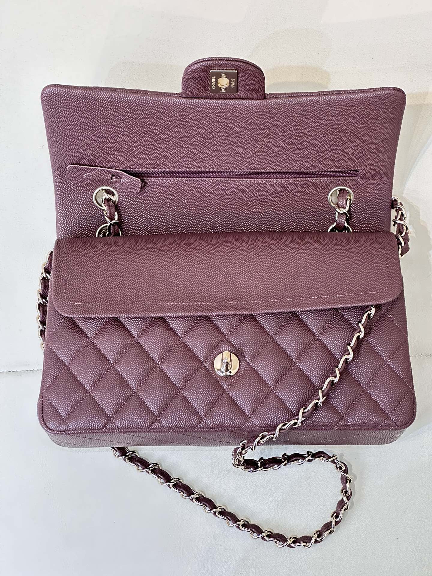 CLASSIC FLAP 23CM BURGUNDY CAVIAR LIGHT GOLD HARDWARE mysite